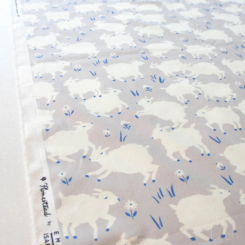 Homestead | Little Lamb - Fog by Emily Isabella for Birch Fabrics | EI-34-FOG | 100% Organic Cotton