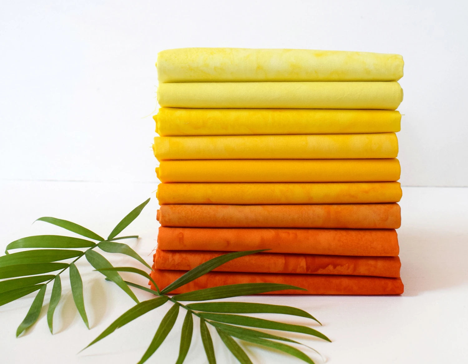 Lava Solids Batik Fat Quarter Bundle - Sunshine by Anthology Fabrics | 10 pcs