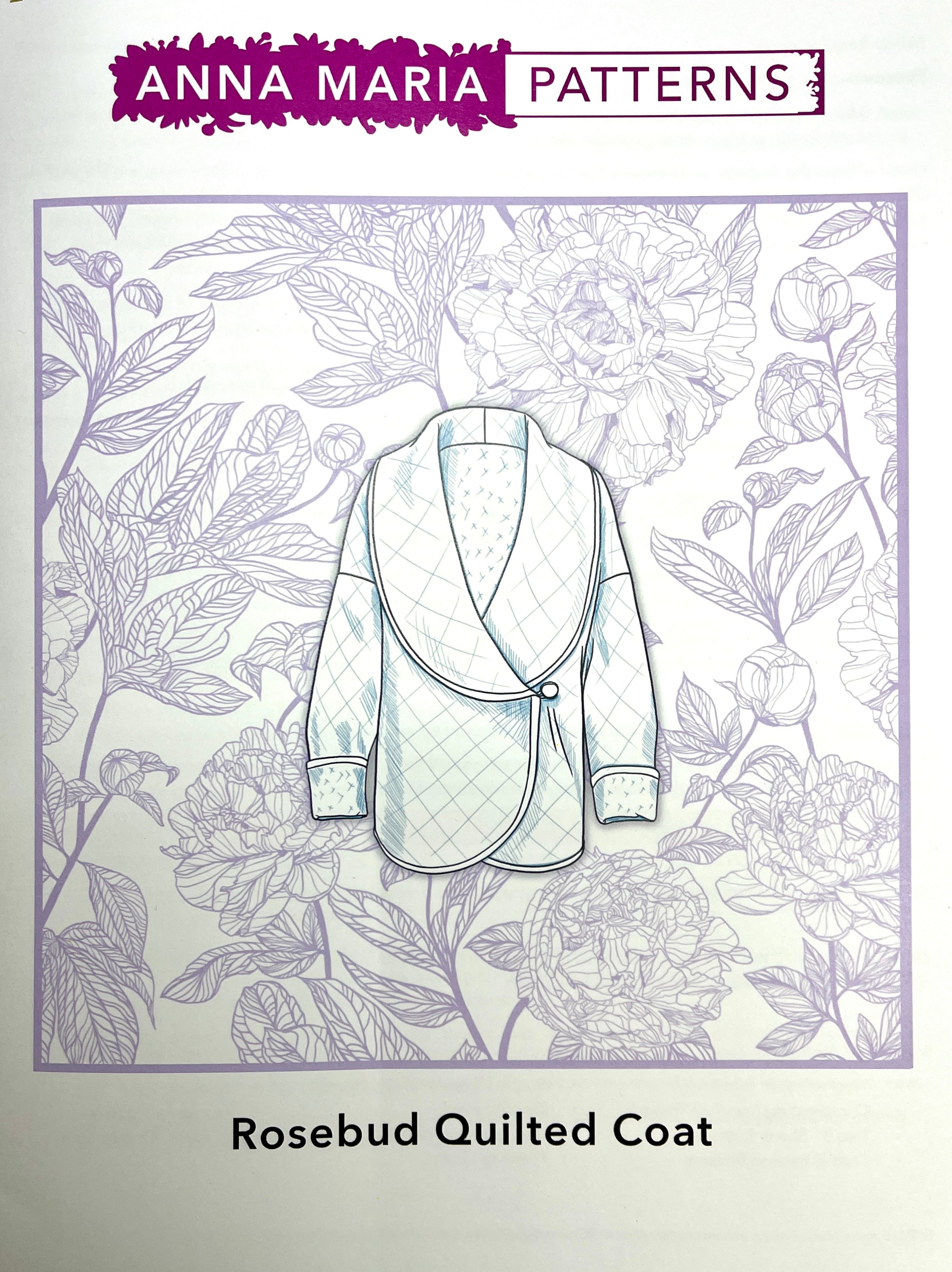 Rosebud Quilted Coat Pattern from Anna Maria Patterns | XS-XXXL