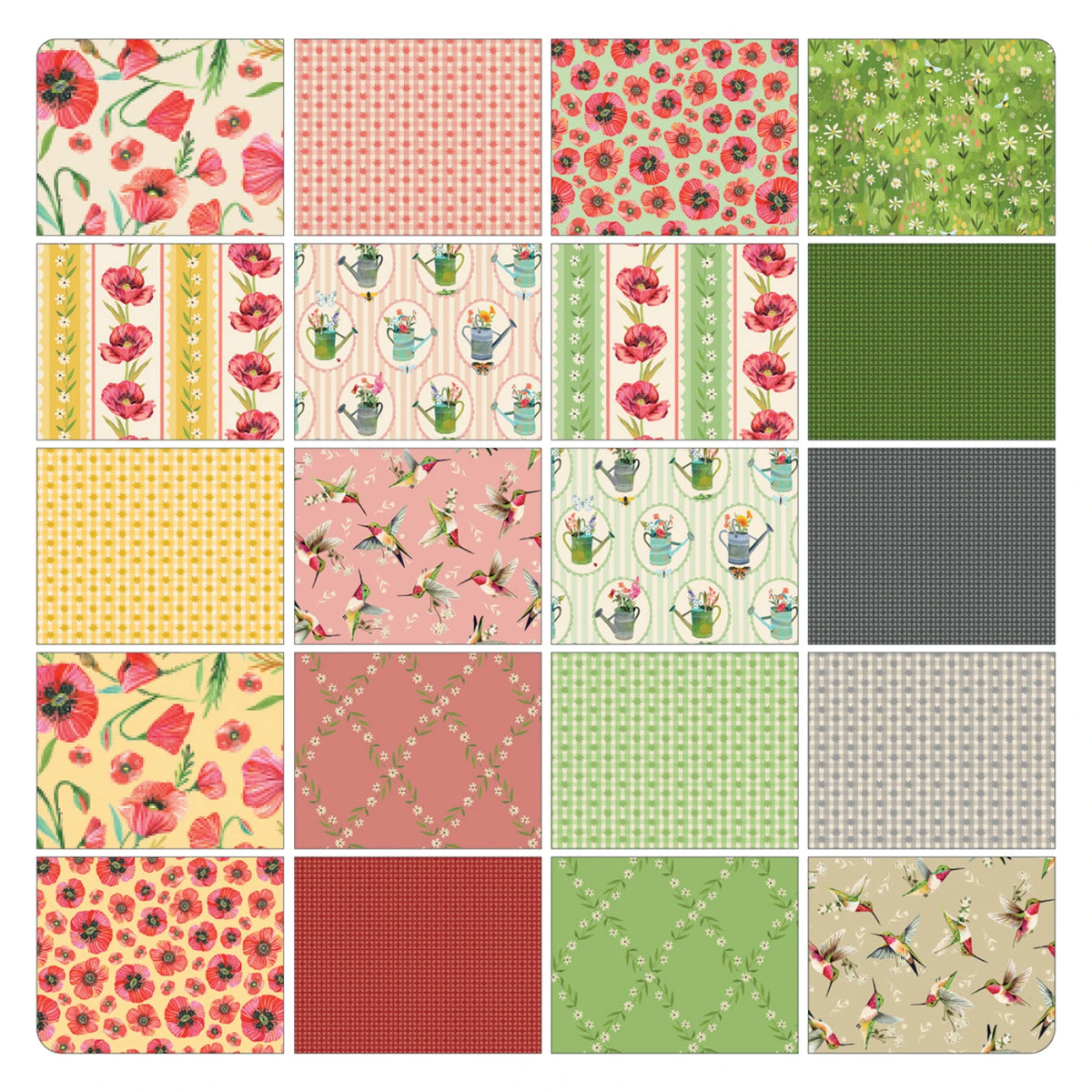 Into the Meadow | 10" Square Pack by Katie Daisy for Benartex | 42 pcs | 100% Cotton