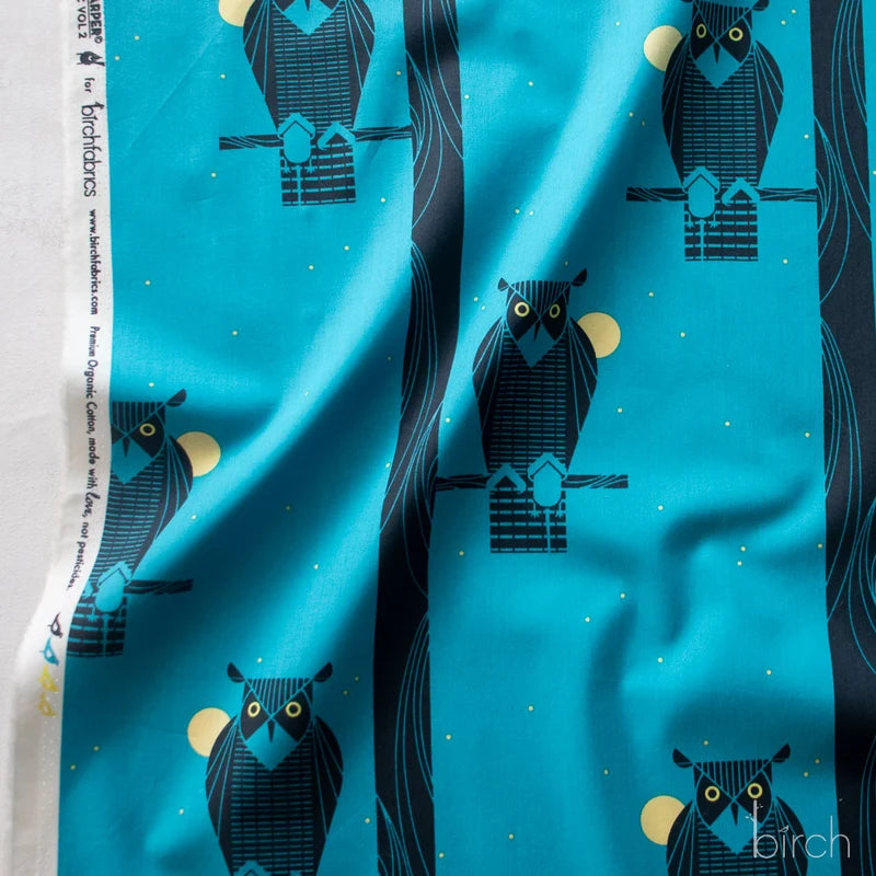 Iconic Vol. 2 | Moon Owl by Charley Harper for Birch Fabrics | CH-234 | 100% Organic Cotton