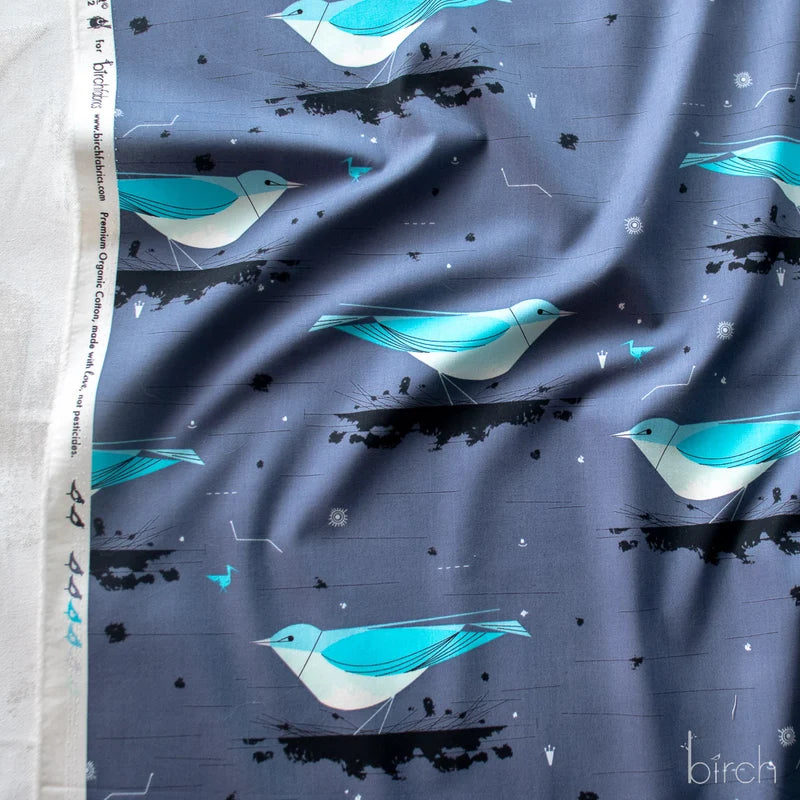 Iconic Vol. 2 | Mountain Bluebird by Charley Harper for Birch Fabrics | CH-453 | 100% Organic Cotton