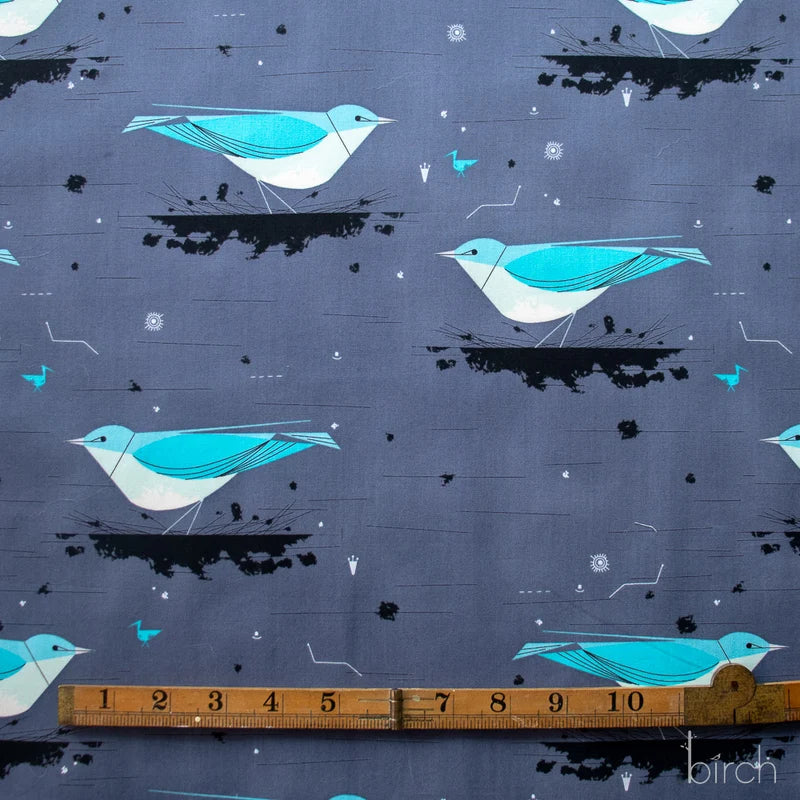 Iconic Vol. 2 | Mountain Bluebird by Charley Harper for Birch Fabrics | CH-453 | 100% Organic Cotton