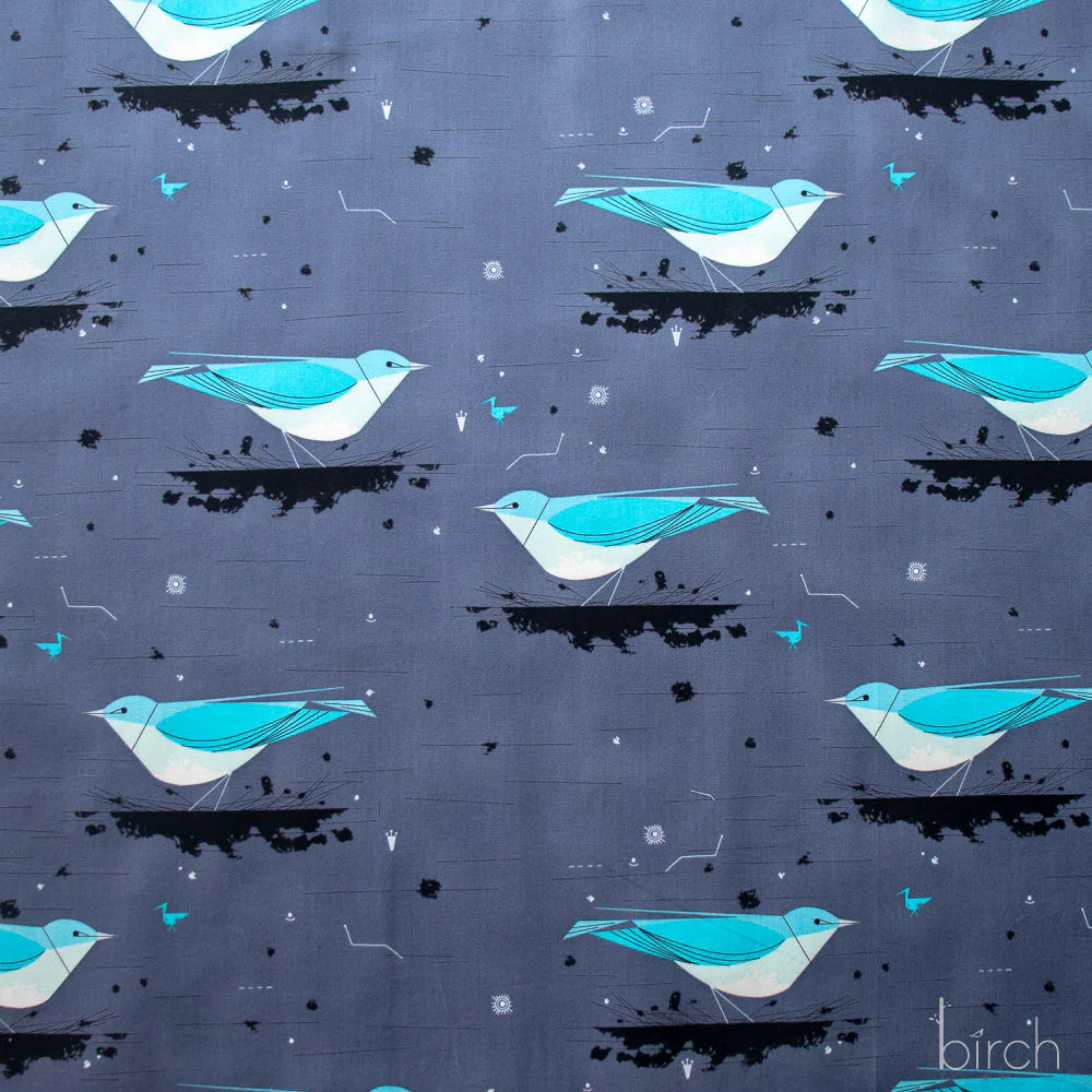 Iconic Vol. 2 | Mountain Bluebird by Charley Harper for Birch Fabrics | CH-453 | 100% Organic Cotton
