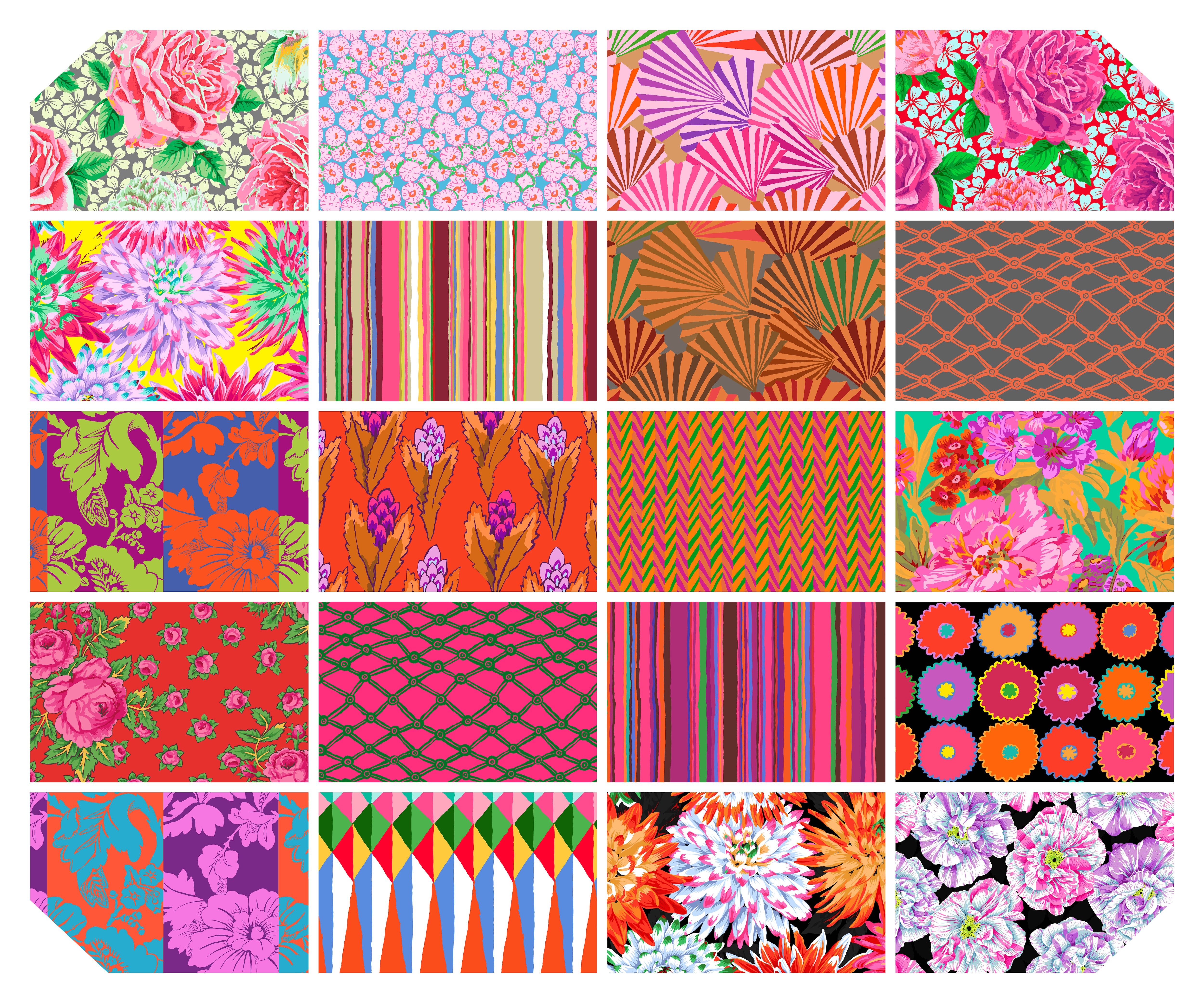 February 2026 | 10" Square Pack - Warm by Kaffe Fassett Collective for FreeSpirit | 42 pcs