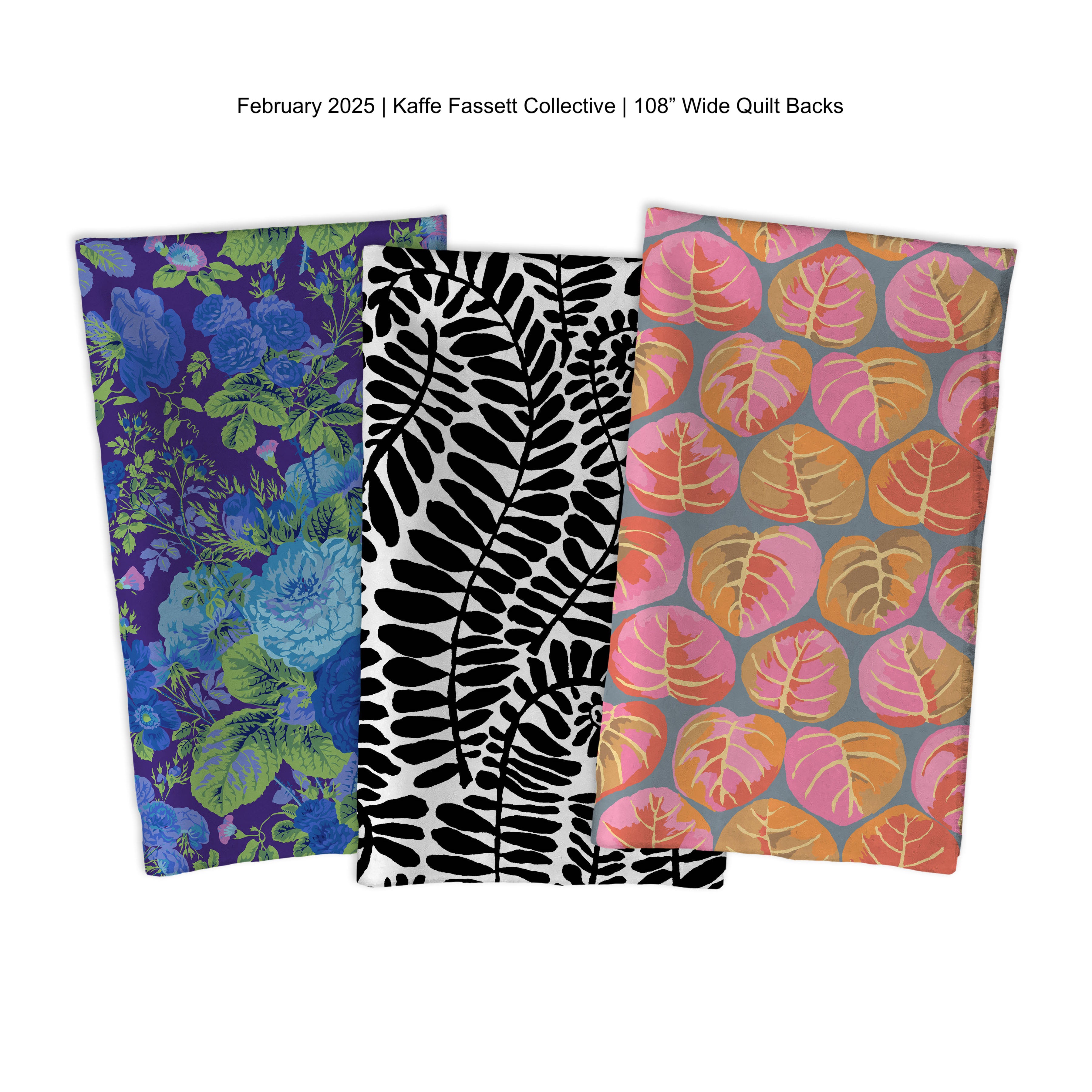 February 2025 | 108" Backing Fabric - Gradi Floral Purple by Kaffe Fassett Collective for Free Spirit | QBPJ005.PURPLE