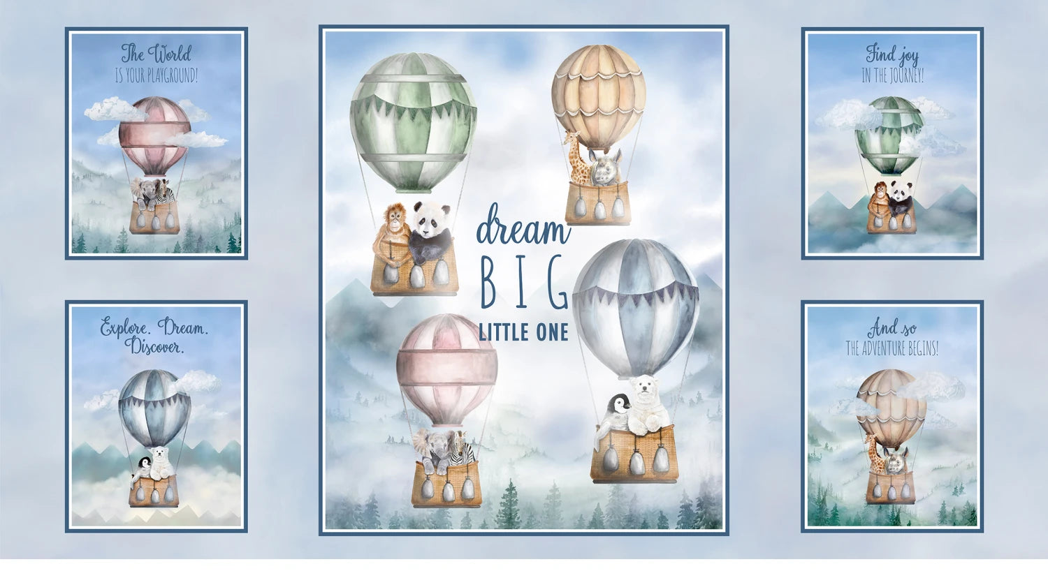 Let's Go on an Adventure | 24" Panel by Brett Blumenthal for P&B Textiles | LGOA5933-PA