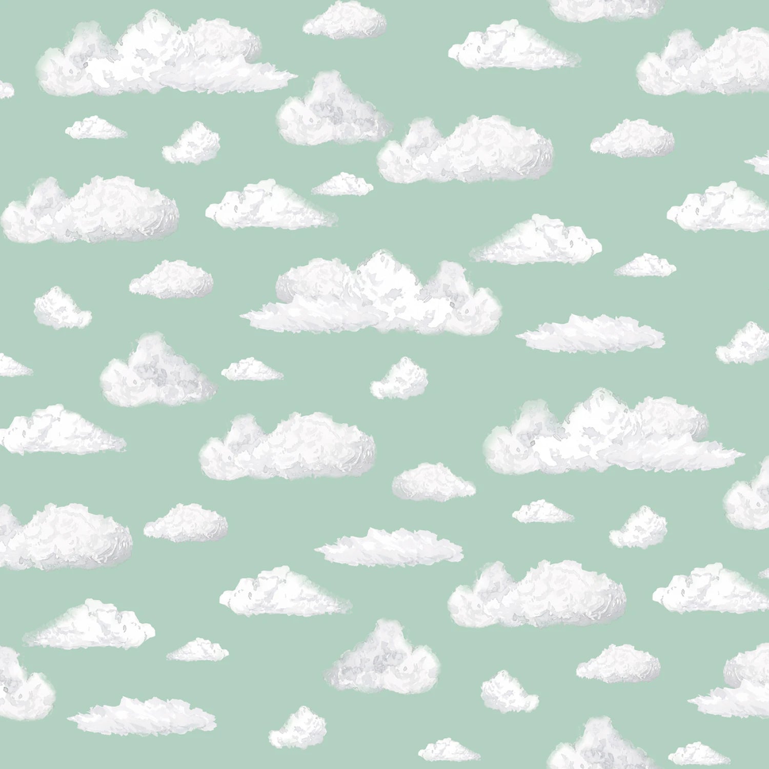 Let's Go on an Adventure | Passing Clouds Green by Brett Blumenthal for P&B Textiles | LGOA5937-G