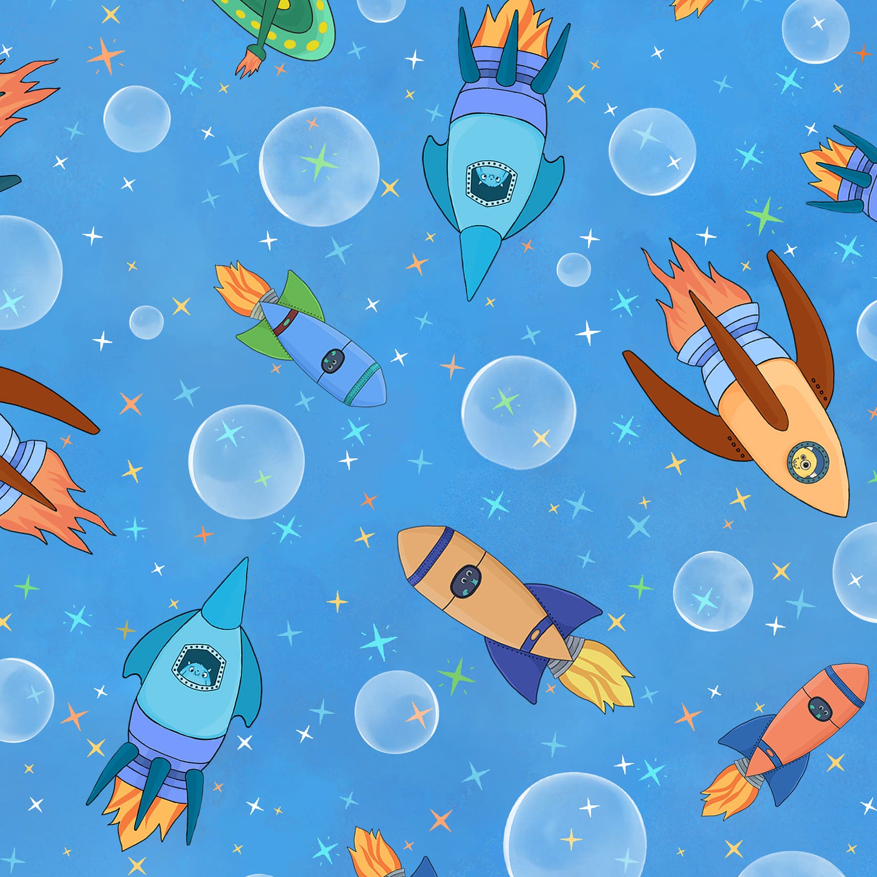 Space Monsters | Fat Quarter Bundle by Maywood Studio | 12 pcs