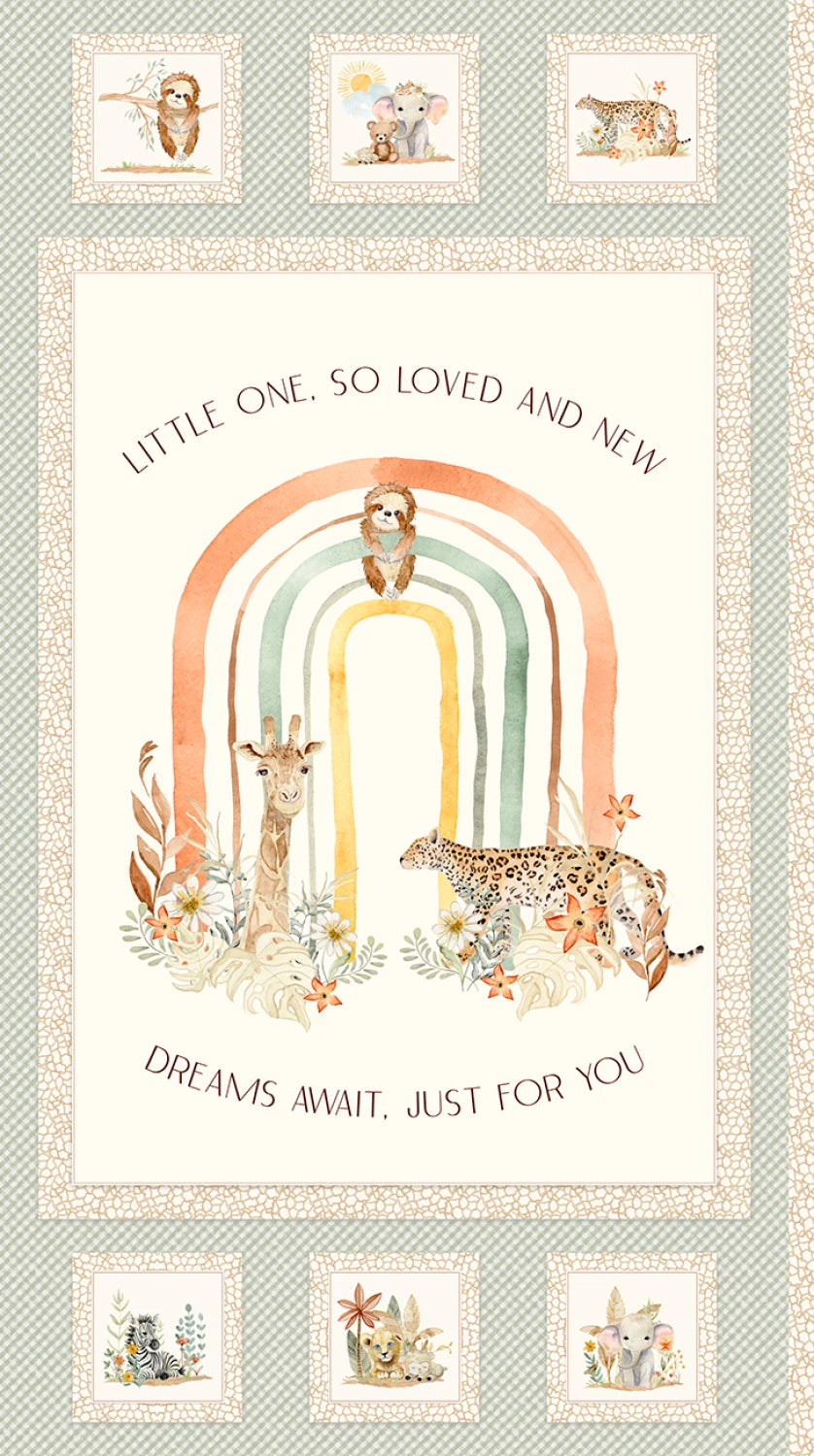 Mini Menagerie | Jungle Animal 24" Panel by Audrey Jeanne Roberts for P&B Textiles | MMEN6115-PA