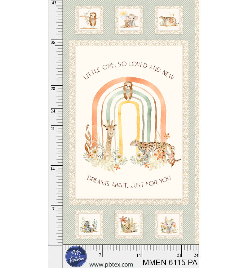 Mini Menagerie | Jungle Animal 24" Panel by Audrey Jeanne Roberts for P&B Textiles | MMEN6115-PA