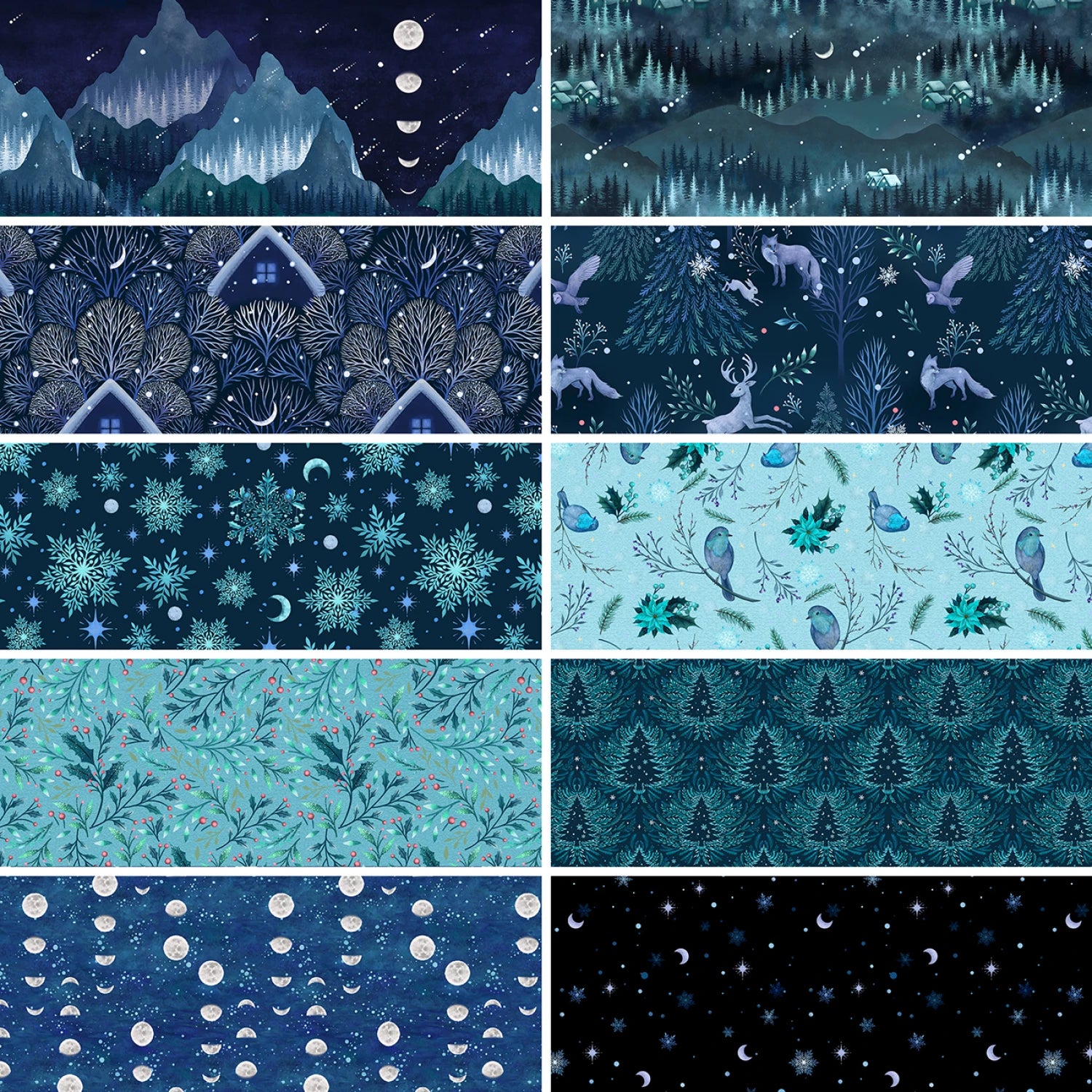 Moondance | Midnight Moonlit River by Episodic Drawing for Blank Quilting | 5032-75
