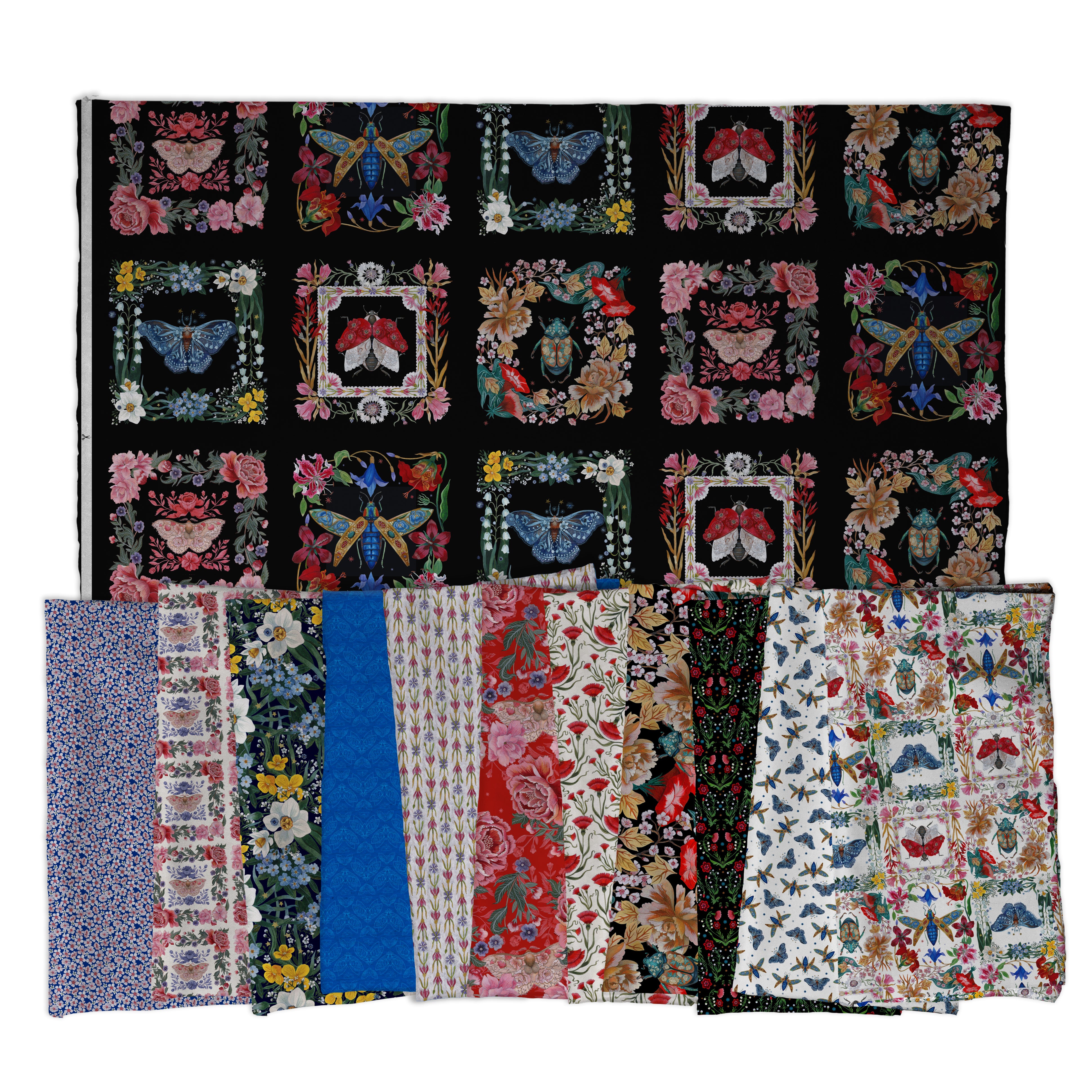Nocturnal Creatures | Cherry Blossoms - Blue by Maria Matos for FreeSpirit Fabrics | PWMM012.BLUE