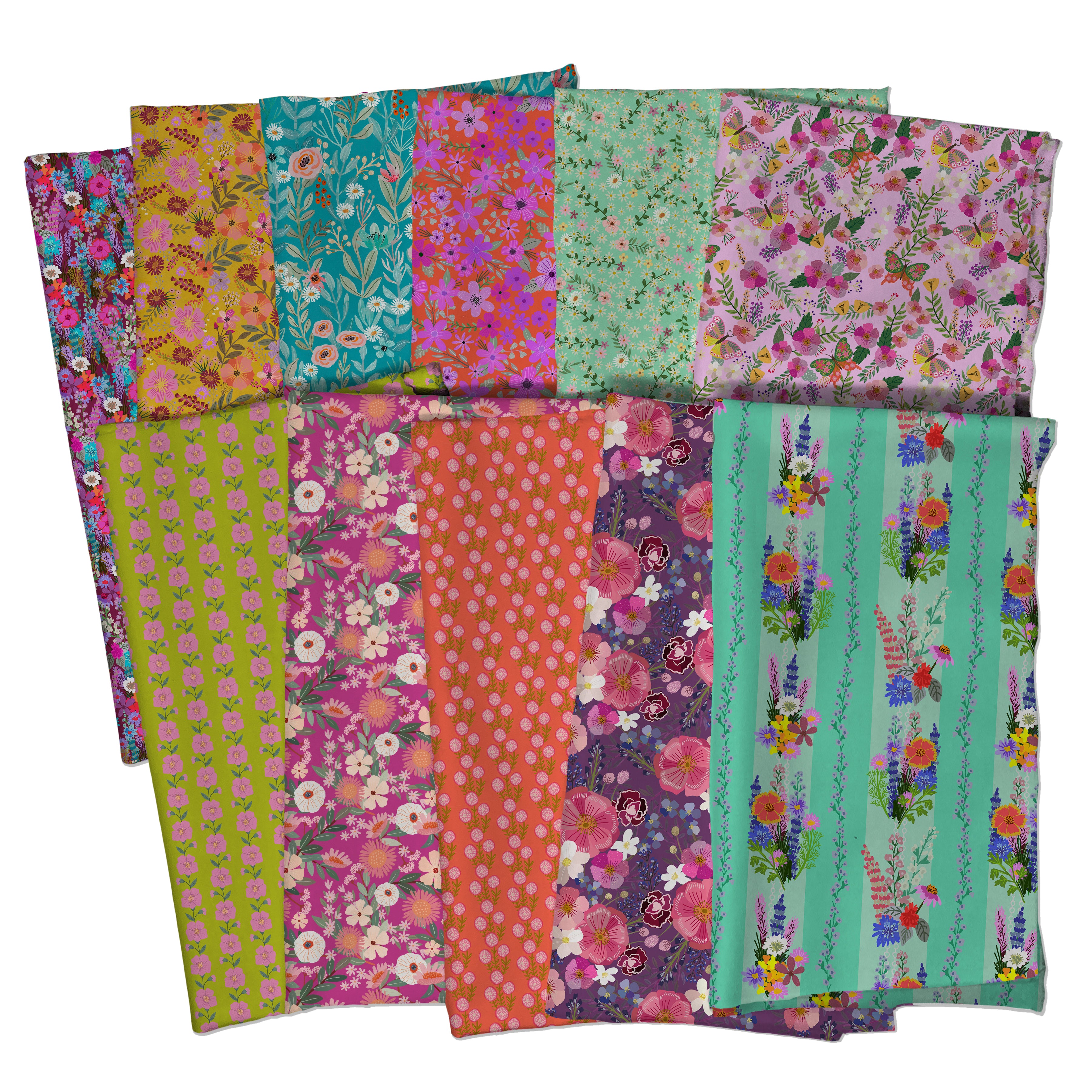 Floral Fiesta | Blooming Bliss - Green by Mia Charro for FreeSpirit | PWMC103.XGREEN