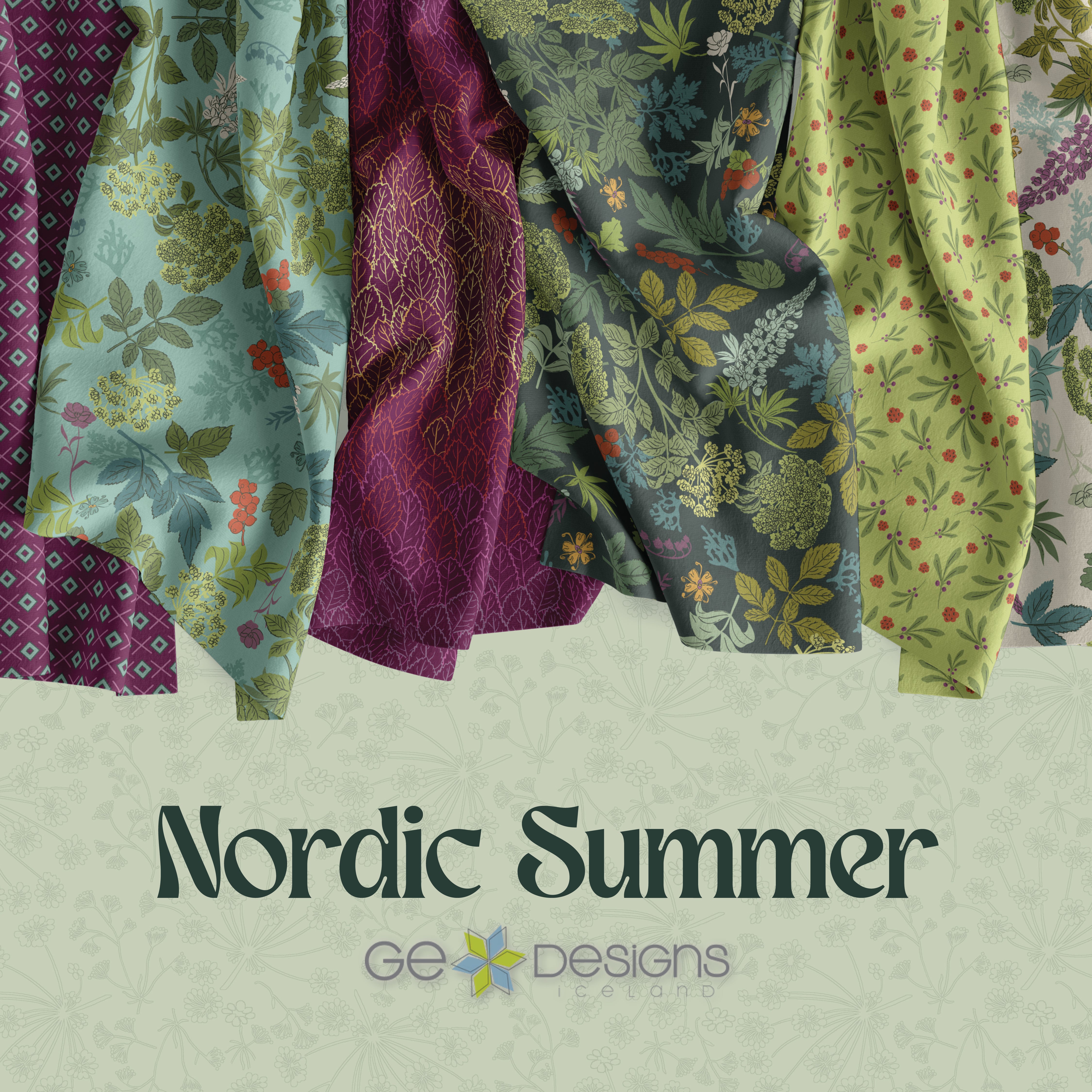 Nordic Summer | Wild Flora Buttermilk by Gudrun Erla for Andover Fabrics | A-10320-L