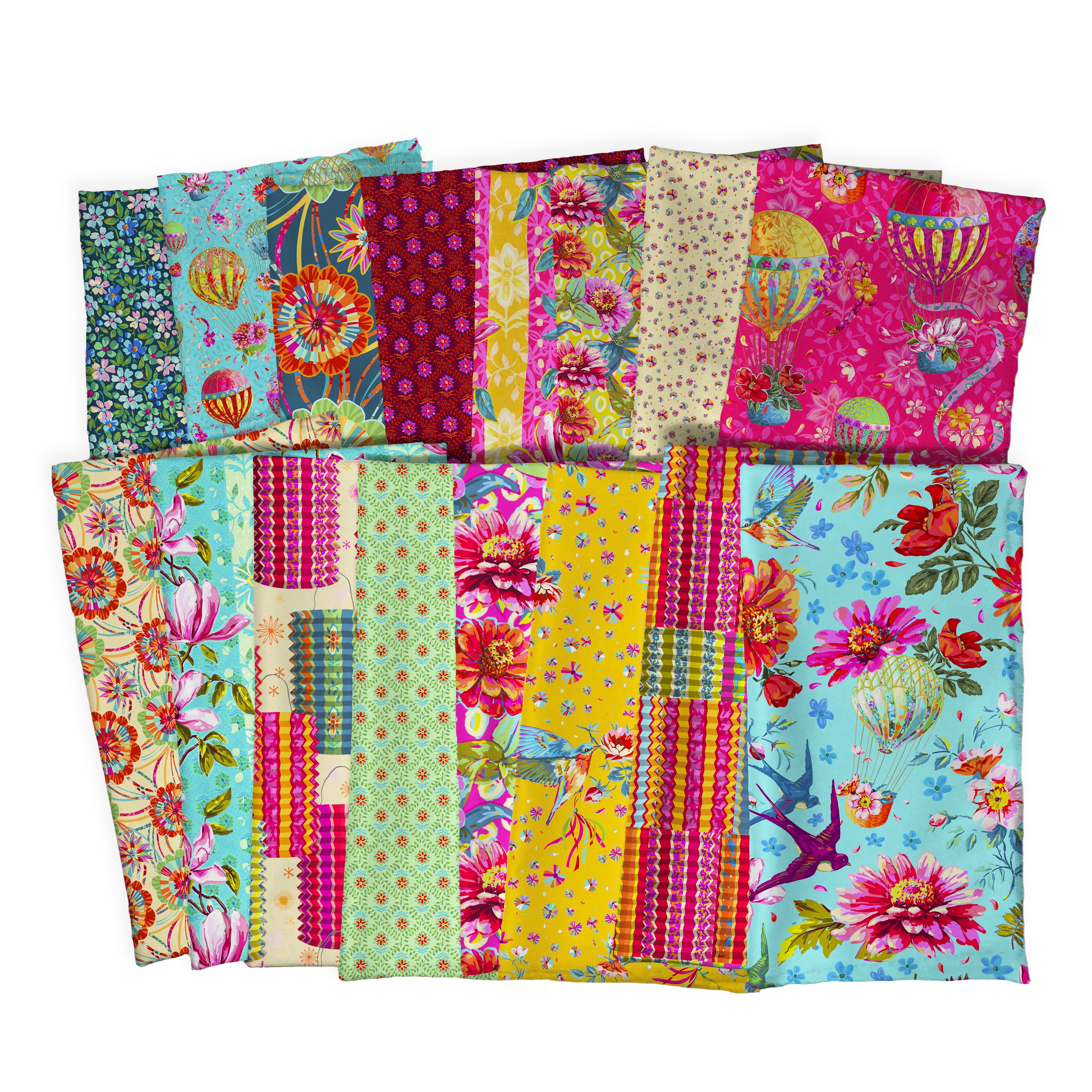 Festival | Fat Quarter Bundle by Odile Bailloeul for FreeSpirit | 16 pcs | 100% Cotton