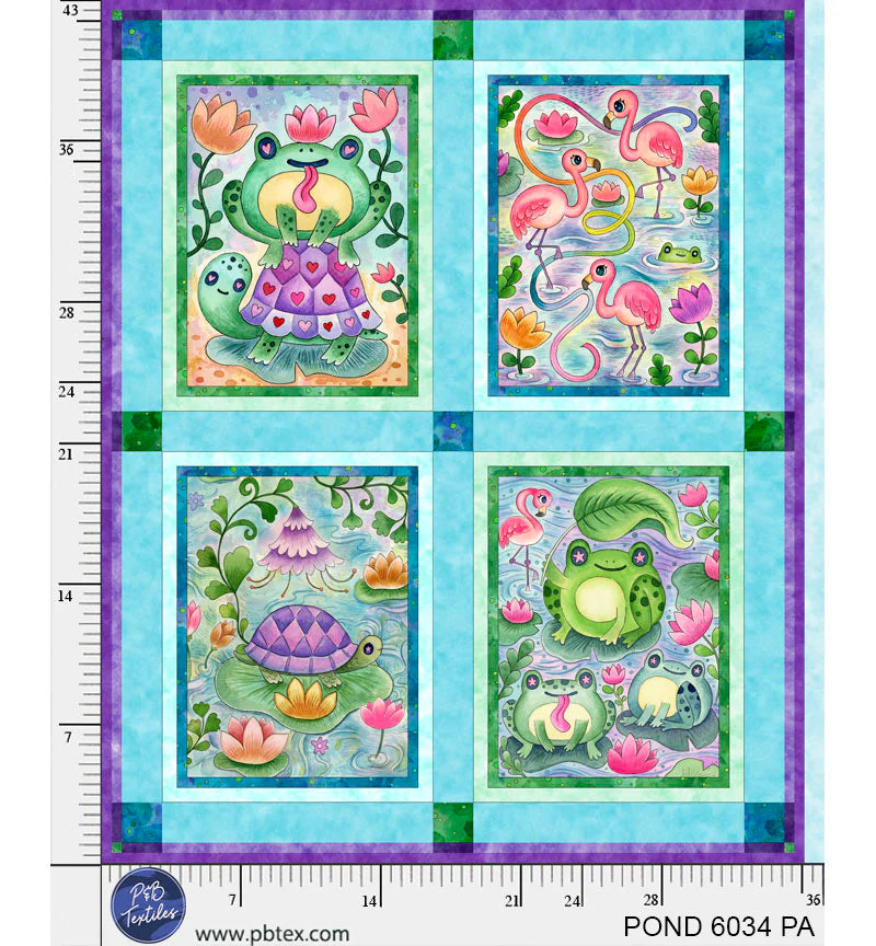 Pondside Pals | 36" Panel by Jeremiah Ketner for P&B Textiles | POND6034-PA