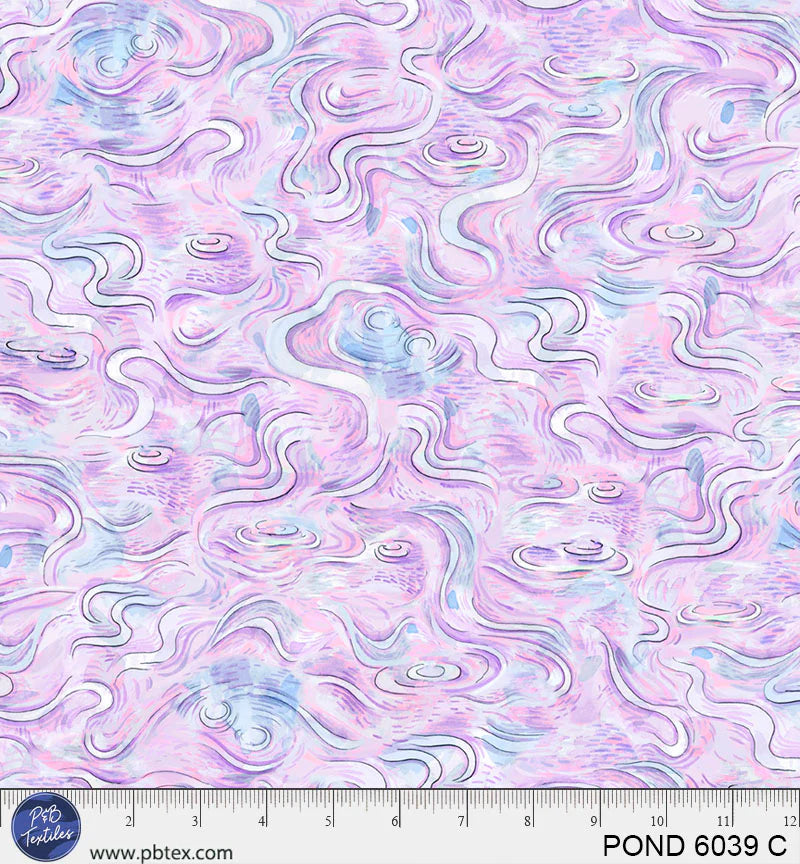 Pondside Pals | Water Ripples Purple by Jeremiah Ketner for P&B Textiles | POND6039-C