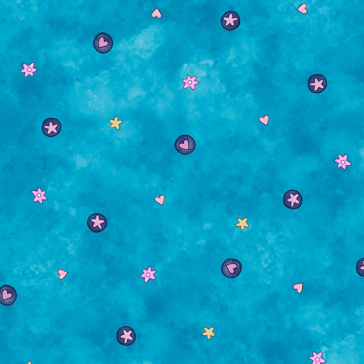 Pondside Pals | Icon Toss - Blue by Jeremiah Ketner for P&B Textiles | POND6041-B