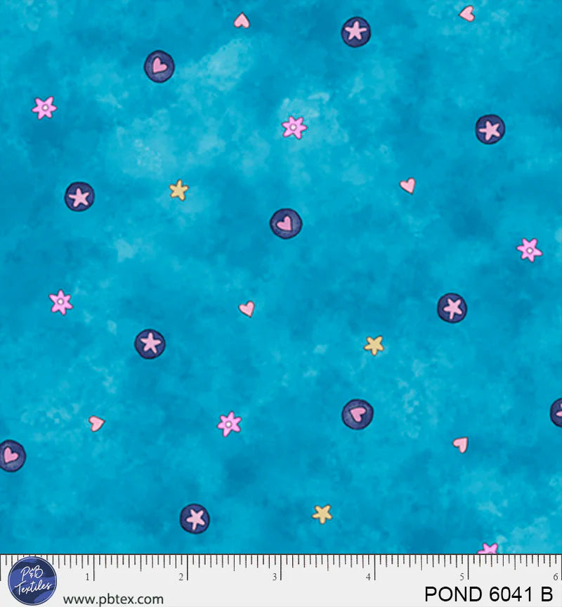Pondside Pals | Icon Toss - Blue by Jeremiah Ketner for P&B Textiles | POND6041-B
