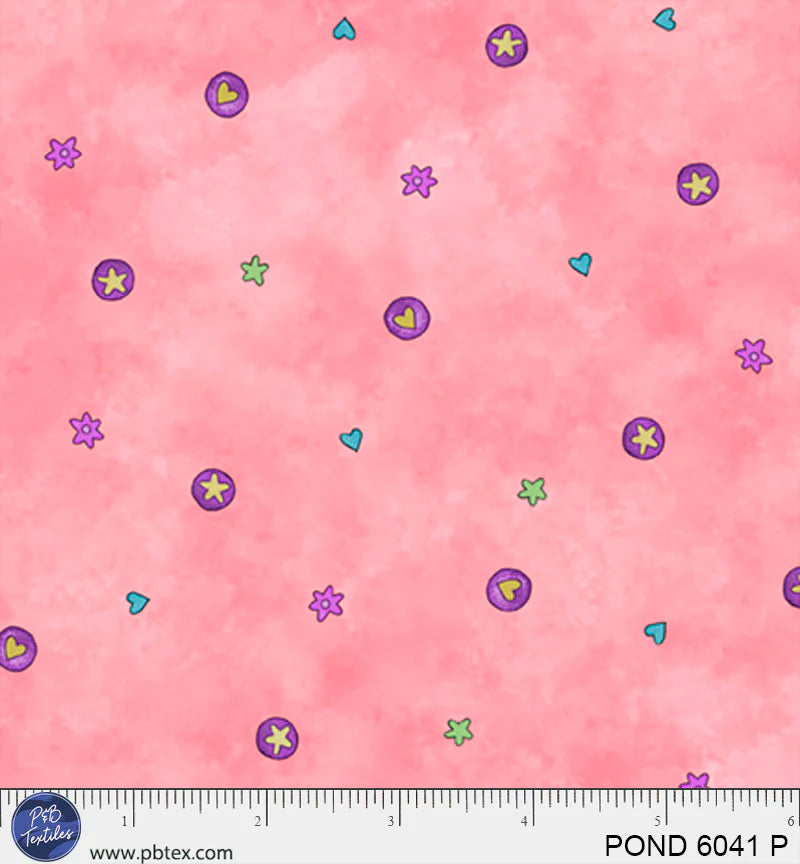Pondside Pals | Icon Toss - Pink by Jeremiah Ketner for P&B Textiles | POND6041-P