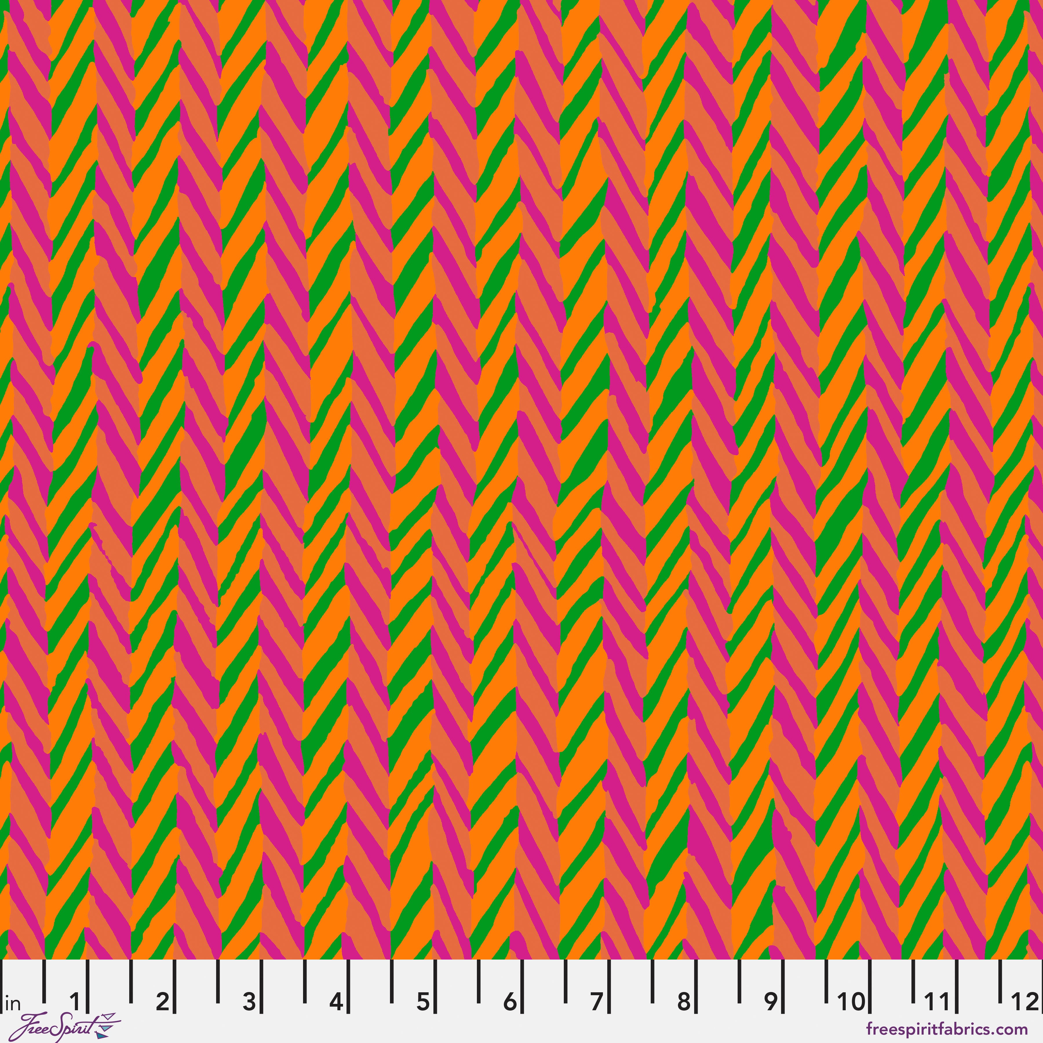 February 2026 | Herringbone Stripe - Orange by Kaffe Fassett Collective for FreeSpirit | PWBM019.ORANGE