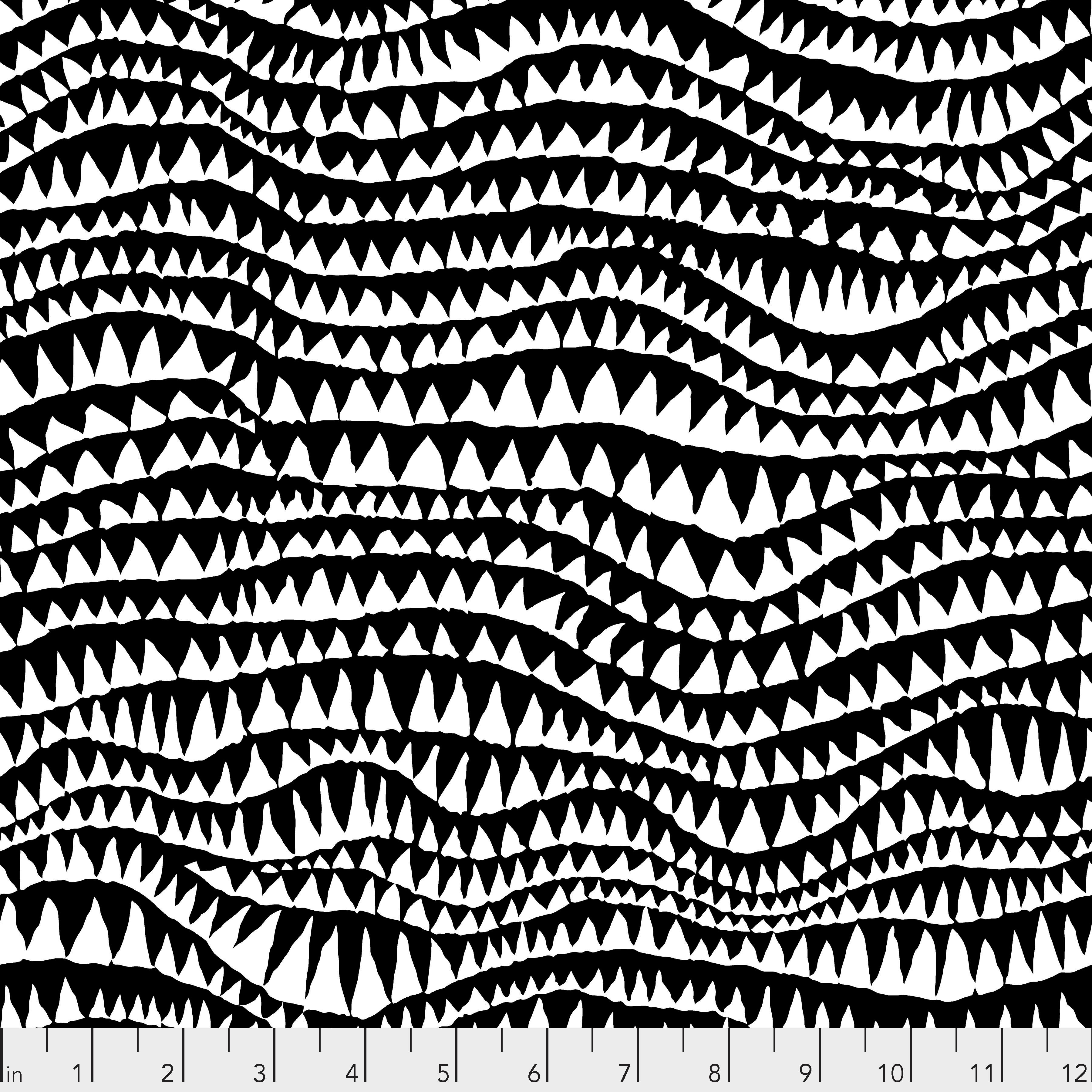 Stash | Sharks Teeth - Black by Kaffe Fassett Collective for FreeSpirit | PWBM060.BLACK