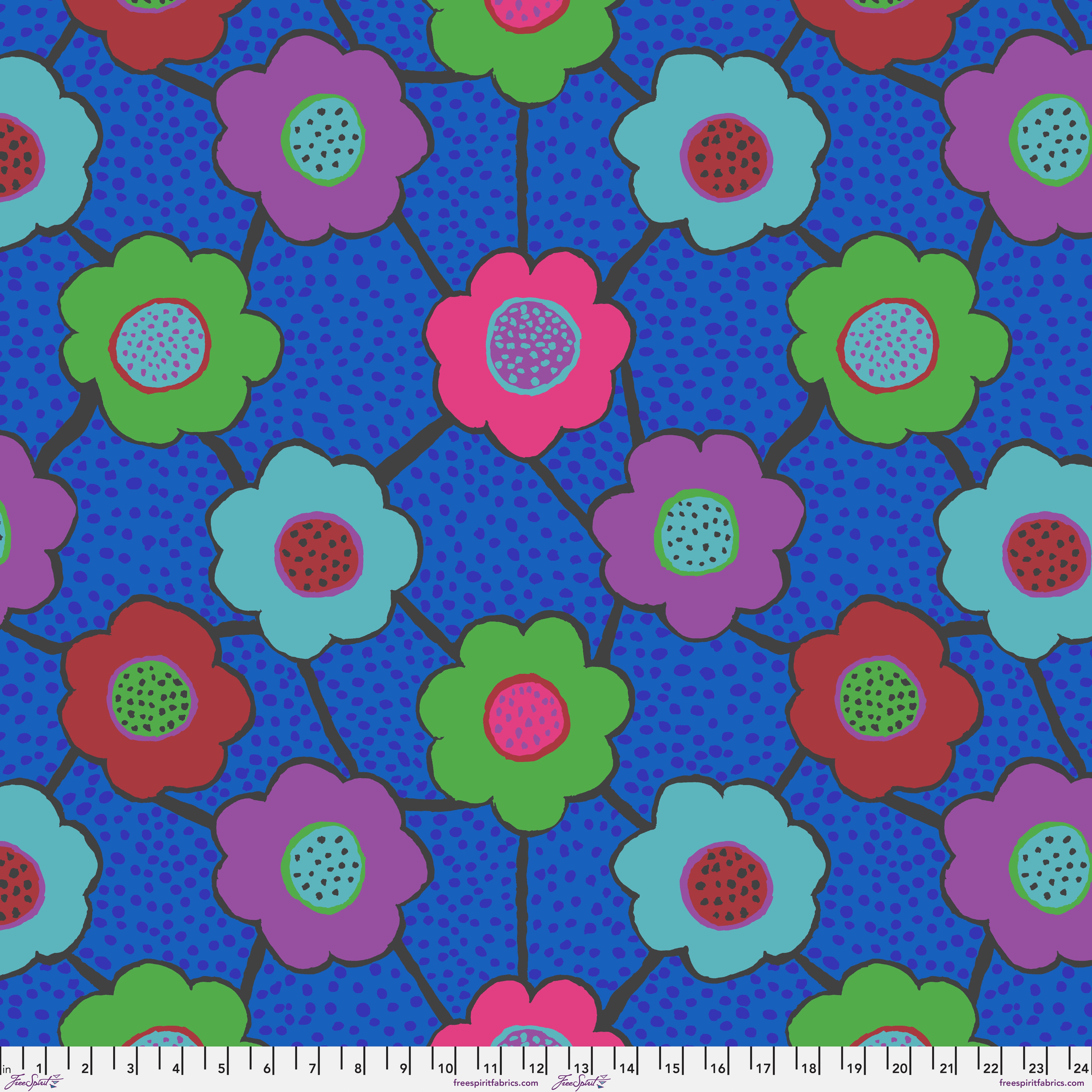 August 2025 | Floral Connections - Blue by Kaffe Fassett Collective for FreeSpirit | PWBM099.BLUE