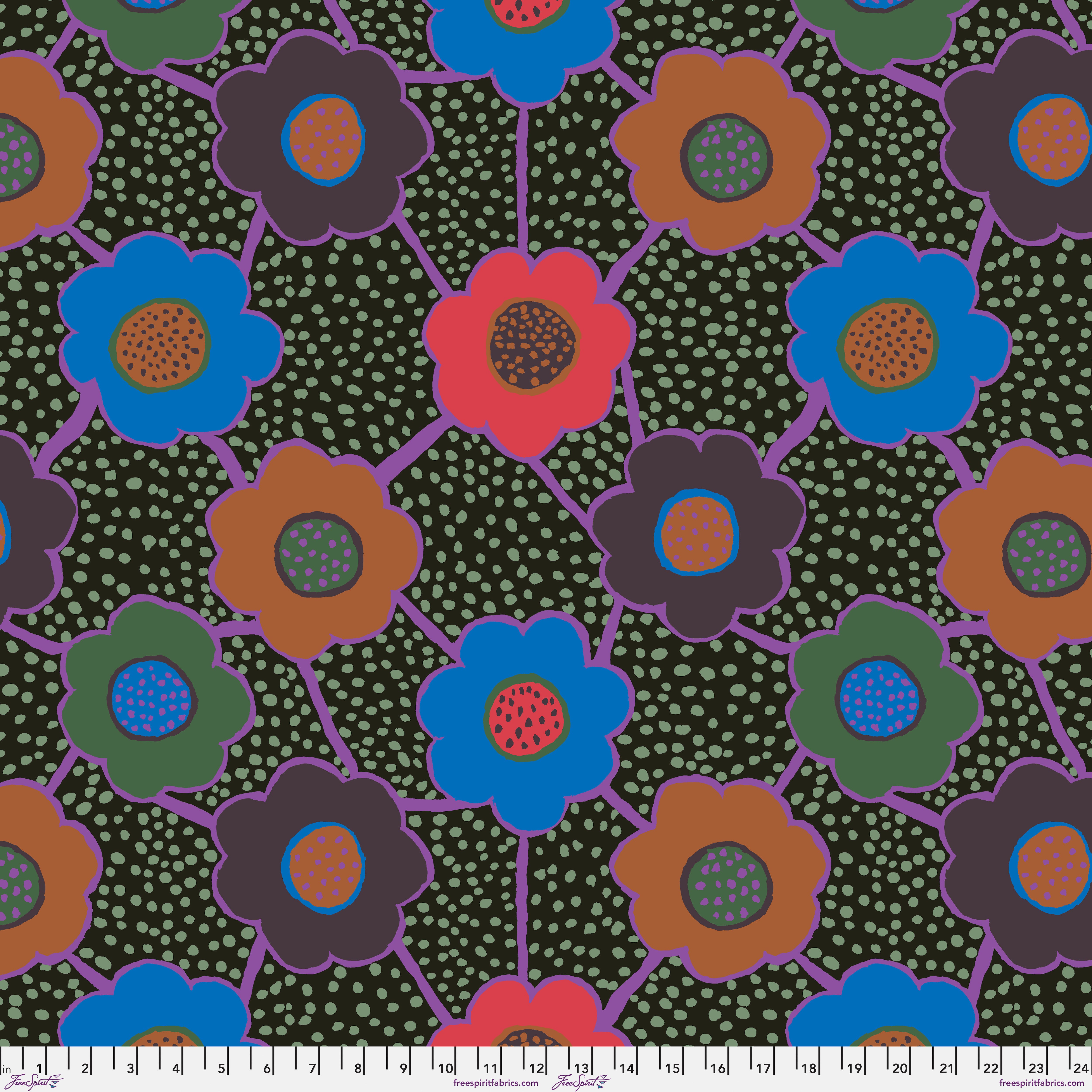 August 2025 | Floral Connections - Dark by Kaffe Fassett Collective for FreeSpirit | PWBM099.DARK