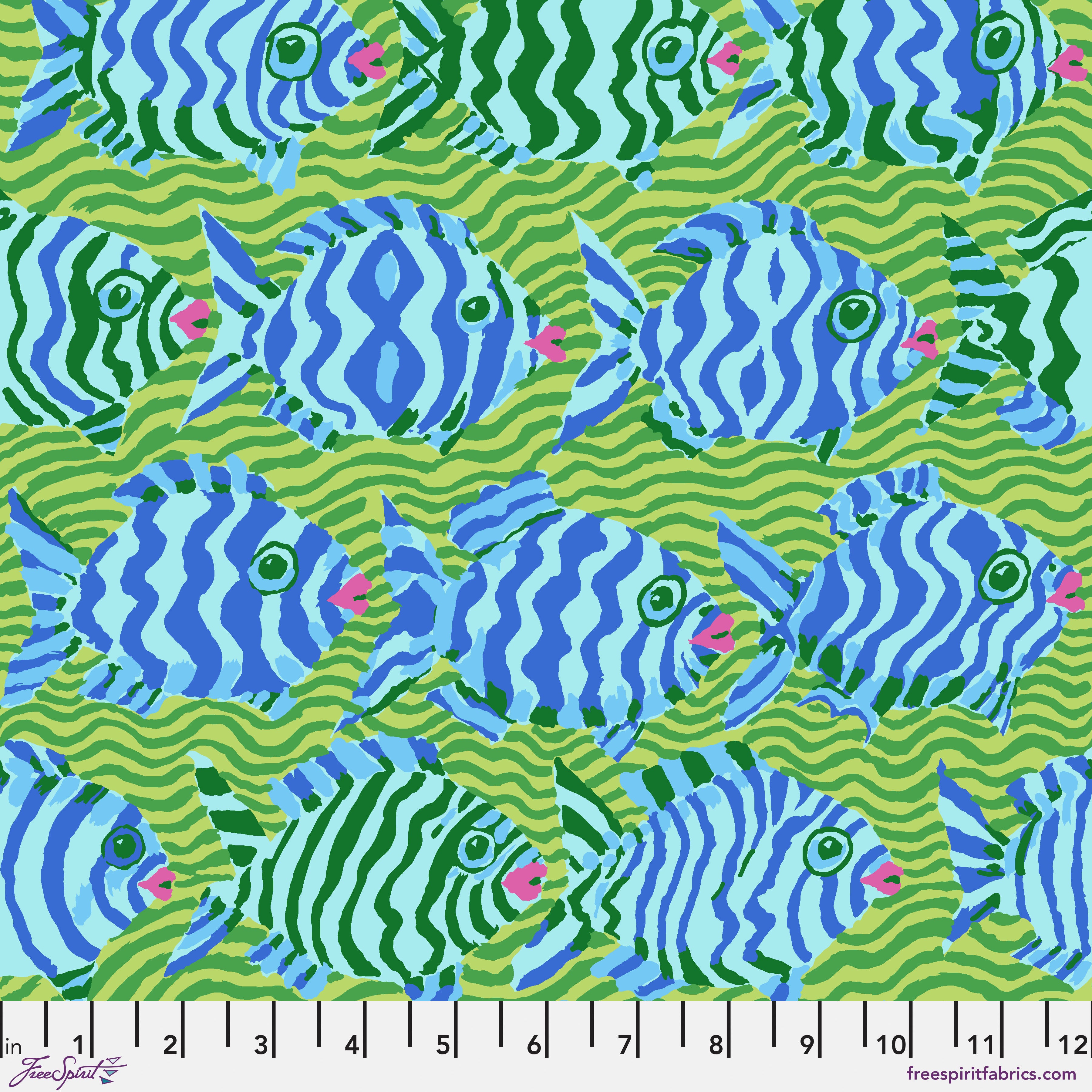 August 2025 | Minnows - Lime by Kaffe Fassett Collective for FreeSpirit | PWBM100.LIME