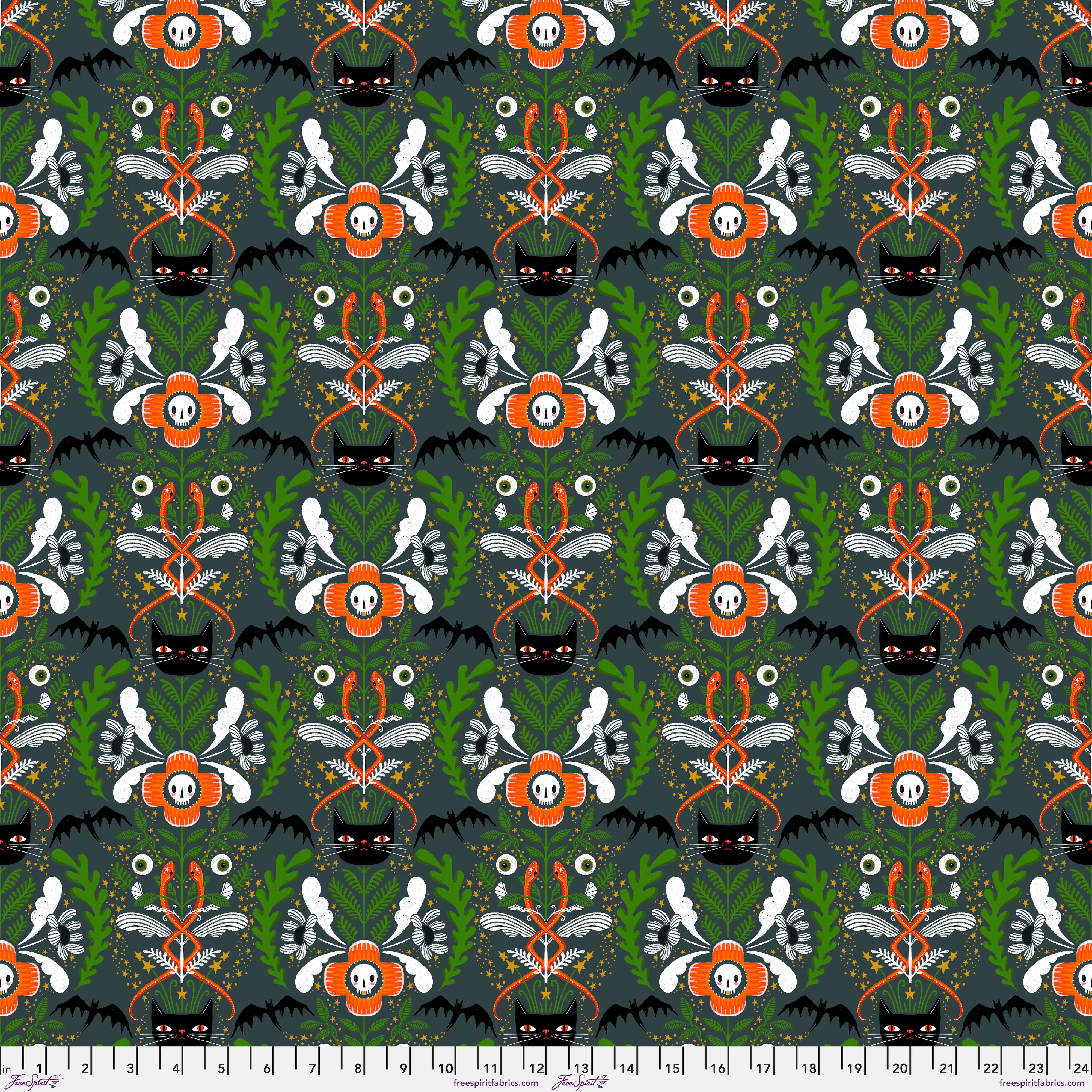 Witchy Ways | Cat Tower - Gray by Cori Dantini for FreeSpirit Fabrics | PWCD141.XGRAY