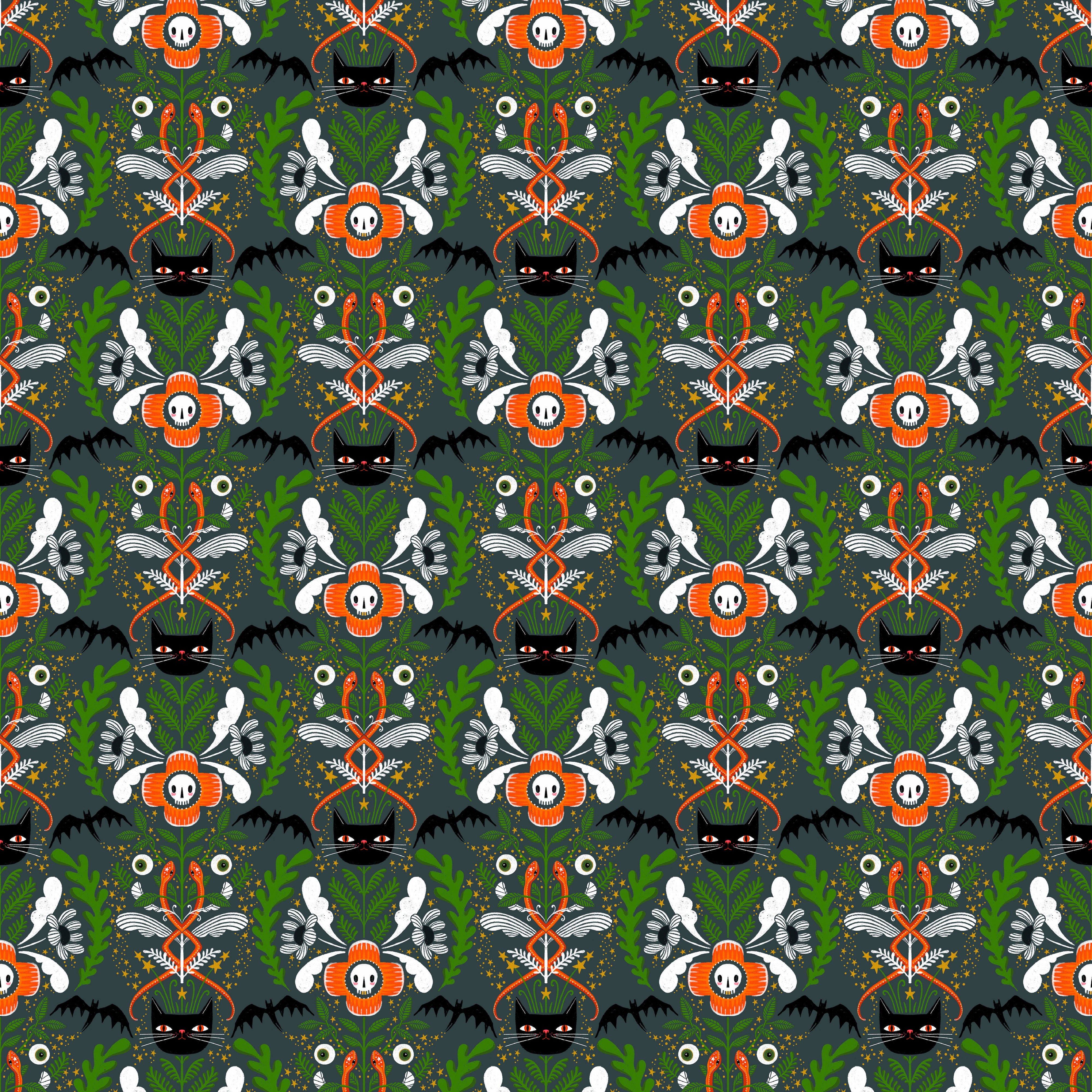 Witchy Ways | Cat Tower - Gray by Cori Dantini for FreeSpirit Fabrics | PWCD141.XGRAY