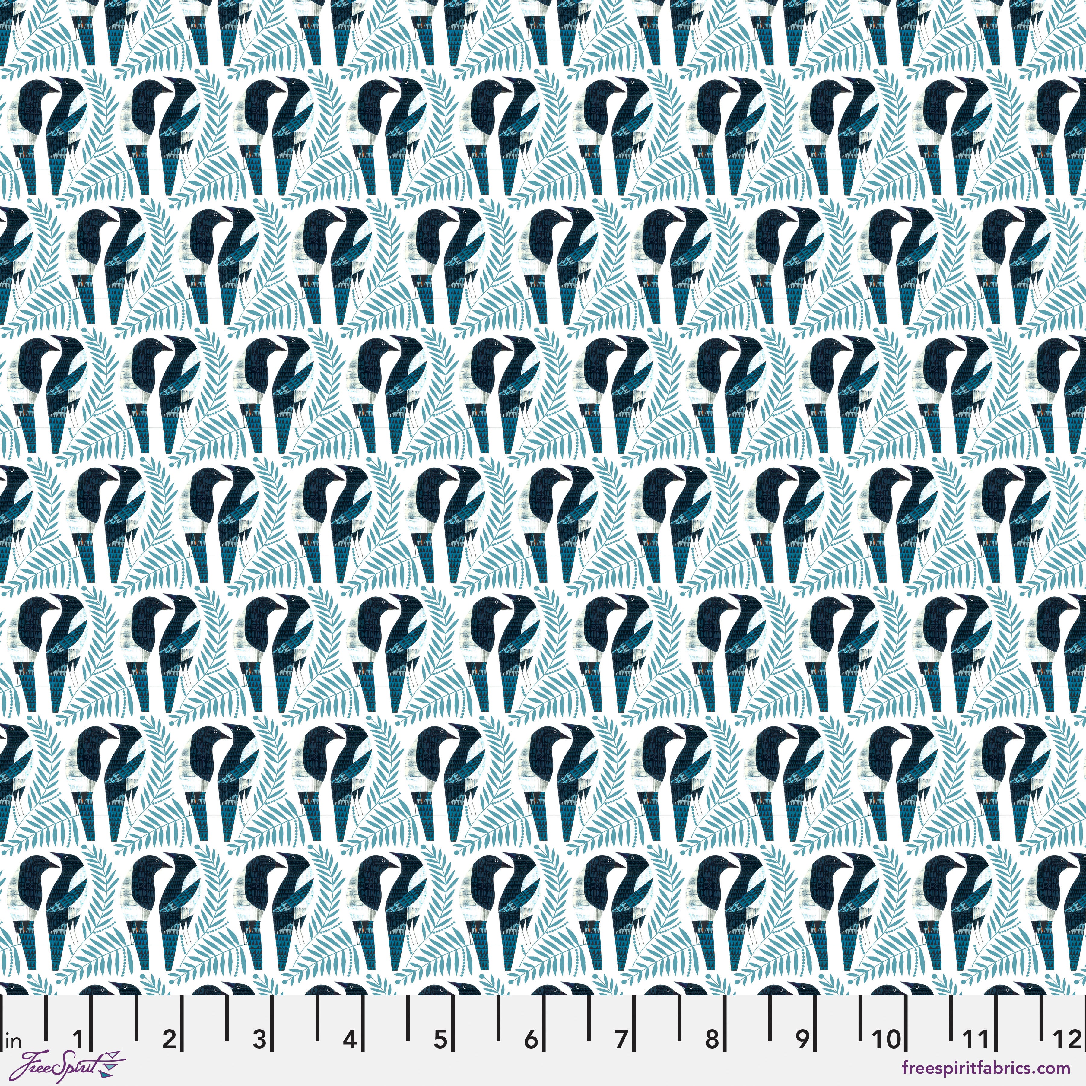 Flying South | Magpies - Teal by Clare Youngs for FreeSpirit | PWCY004.TEAL