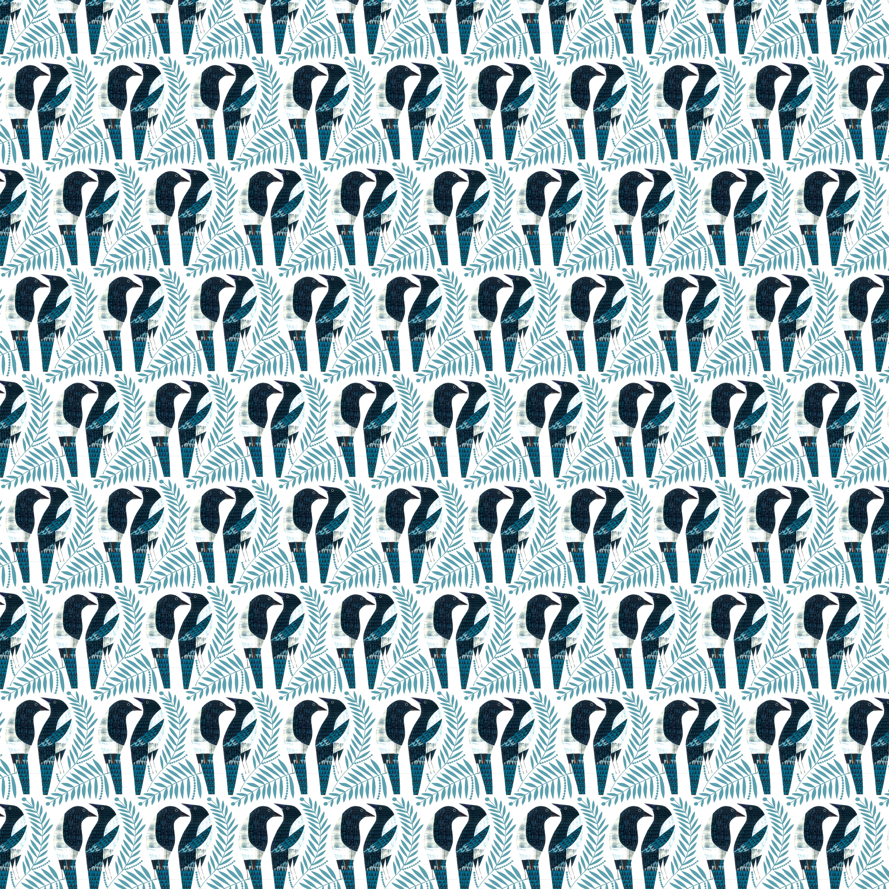 Flying South | Magpies - Teal by Clare Youngs for FreeSpirit | PWCY004.TEAL