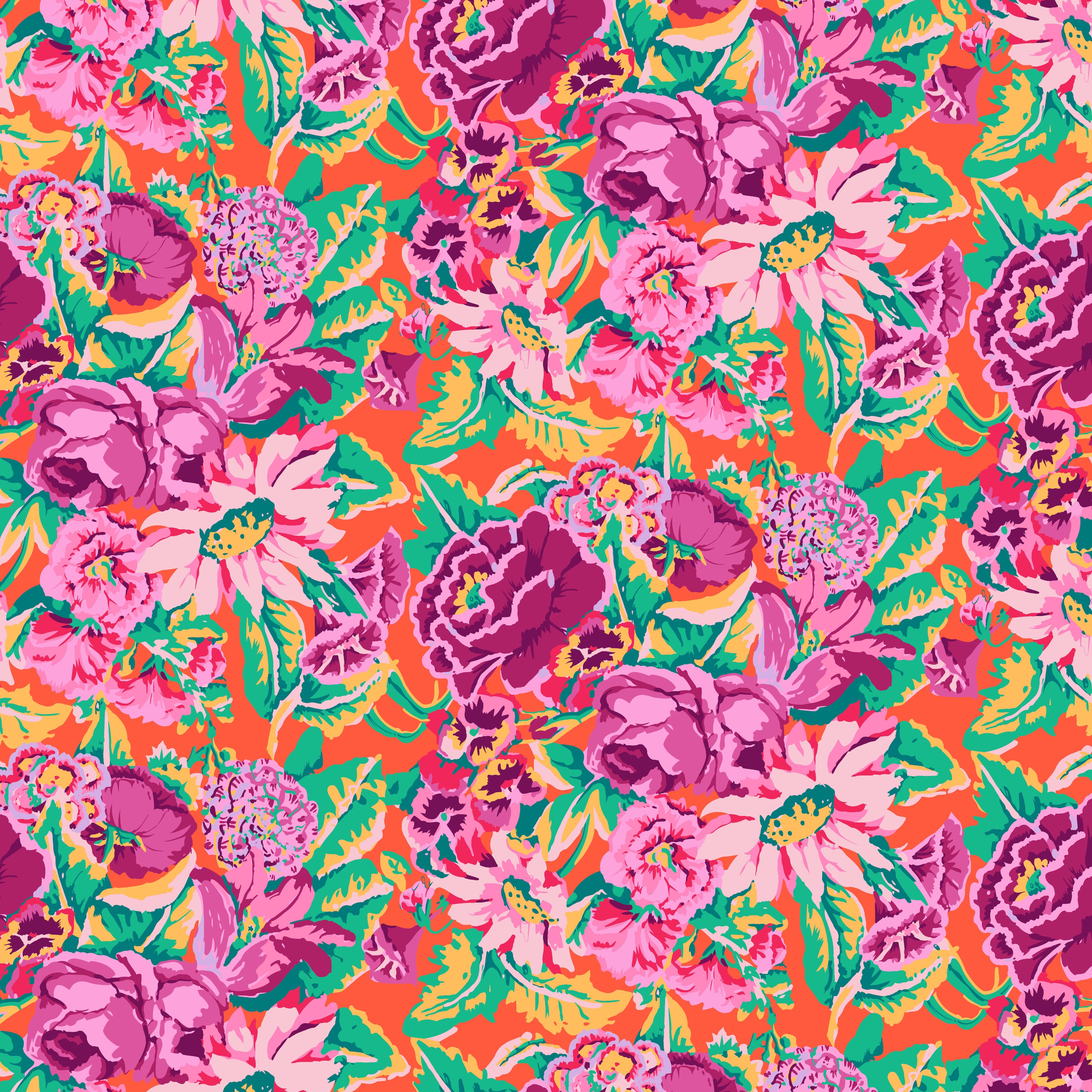 Kaffe: From the Archives | Floral Dance - Magenta by Kaffe Fassett Collective for FreeSpirit | PWGP012.MAGENTA