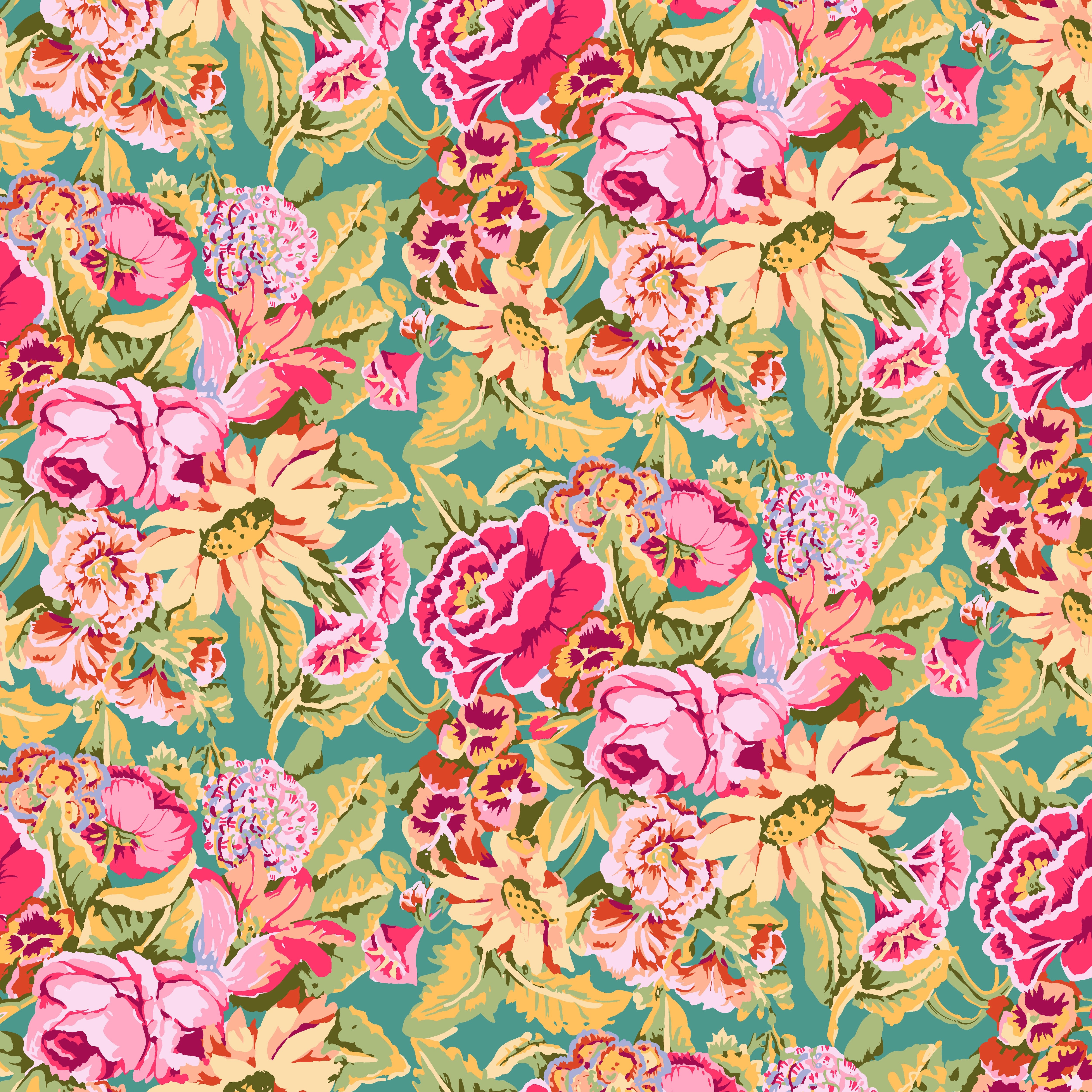 Kaffe: From the Archives | Floral Dance - Pink by Kaffe Fassett Collective for FreeSpirit | PWGP012.PINK