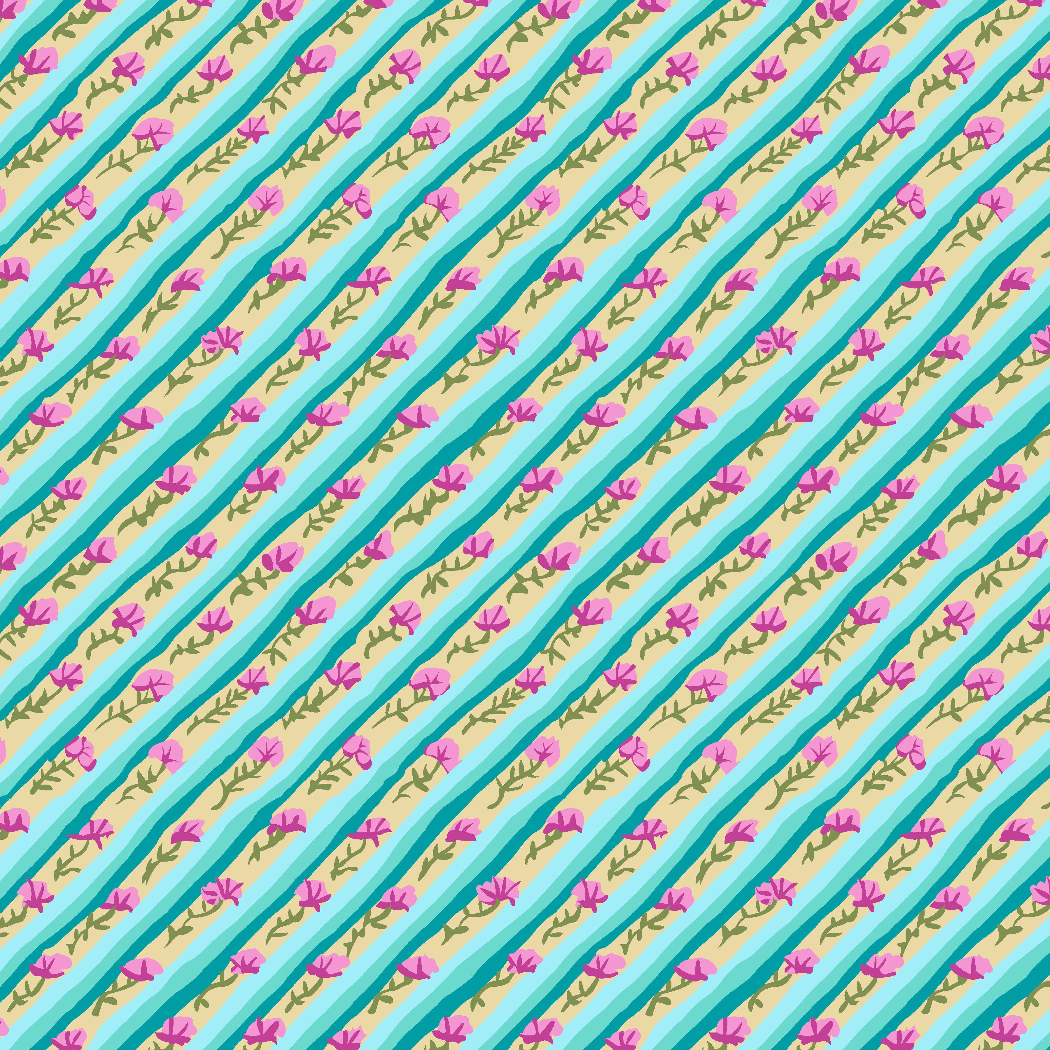 Kaffe: From the Archives | Diagonal Poppy - Duck Egg by Kaffe Fassett Collective for FreeSpirit | PWGP024.DUCKEGG