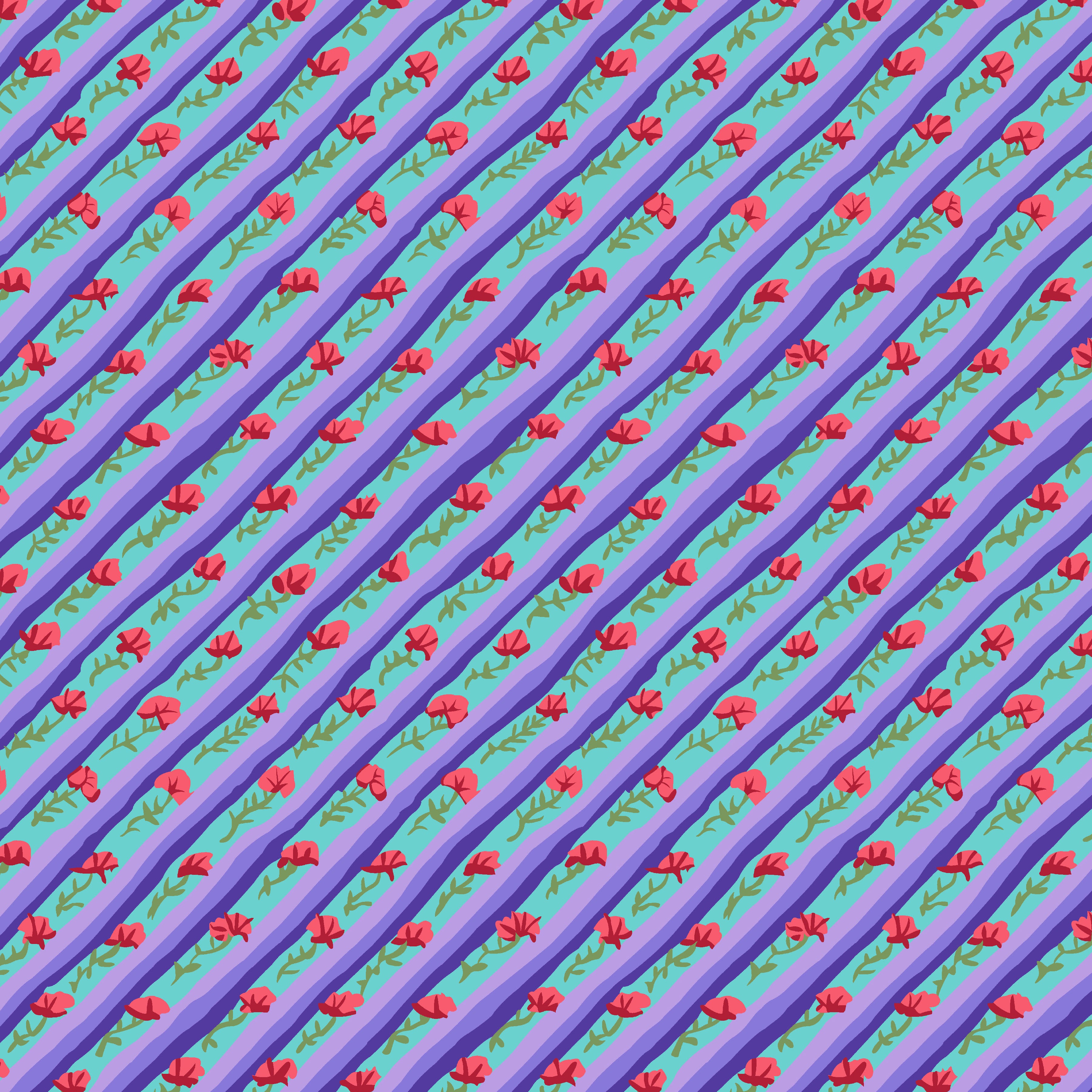 Kaffe: From the Archives | Diagonal Poppy - Purple by Kaffe Fassett Collective for FreeSpirit | PWGP024.PURPLE