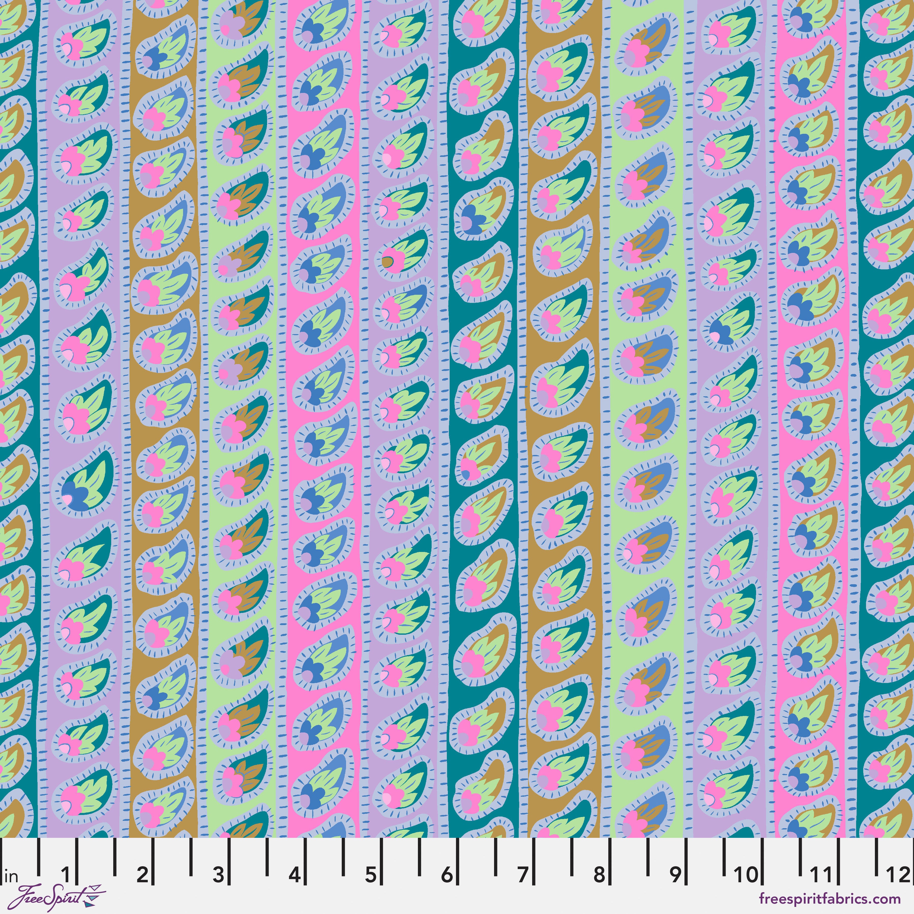 Kaffe: From the Archives | Paisley Stripe - Lavender by Kaffe Fassett Collective for FreeSpirit | PWGP032.LAVENDER