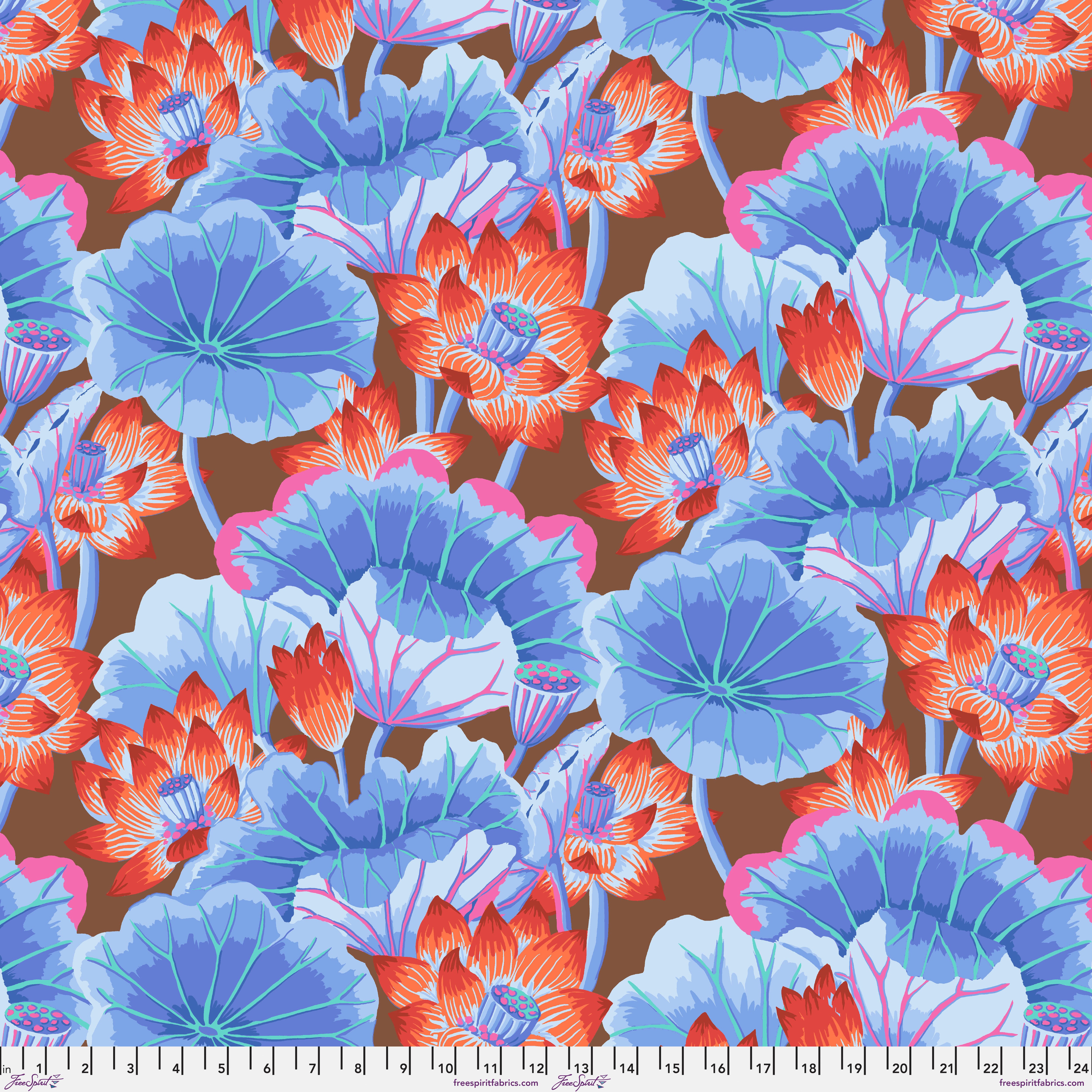 August 2025 | Lake Blossoms - Brown by Kaffe Fassett Collective for FreeSpirit | PWGP093.BROWN