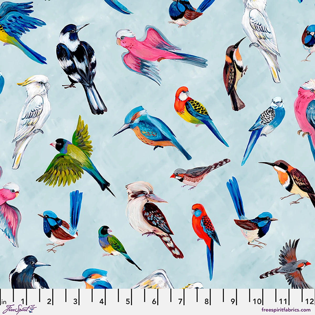 Birds of a Feather | All the Birds - Sky by Helen Godden for Free Spirit | PWHG019.SKY