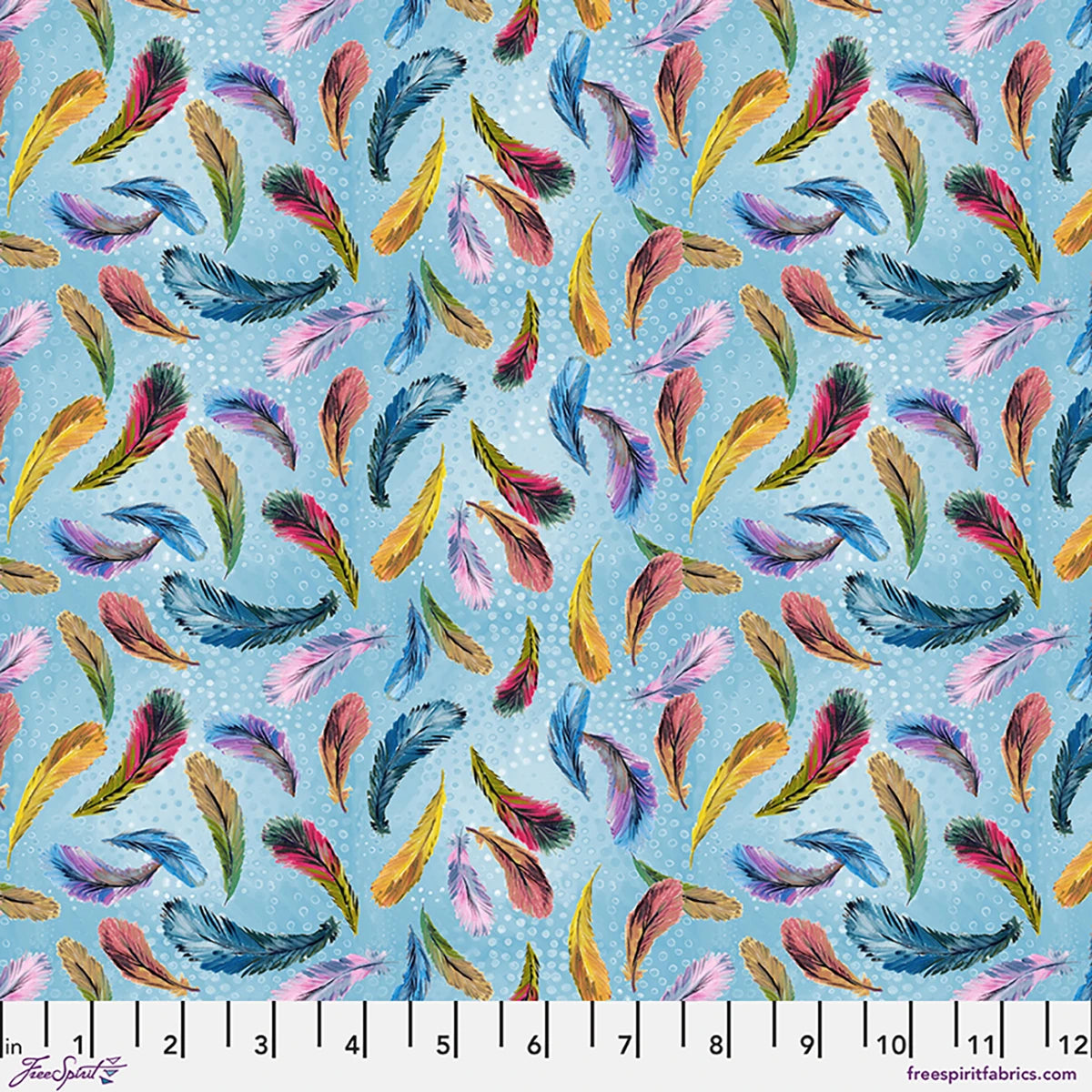 Birds of a Feather | Feathers - Blue by Helen Godden for Free Spirit | PWHG020.BLUE