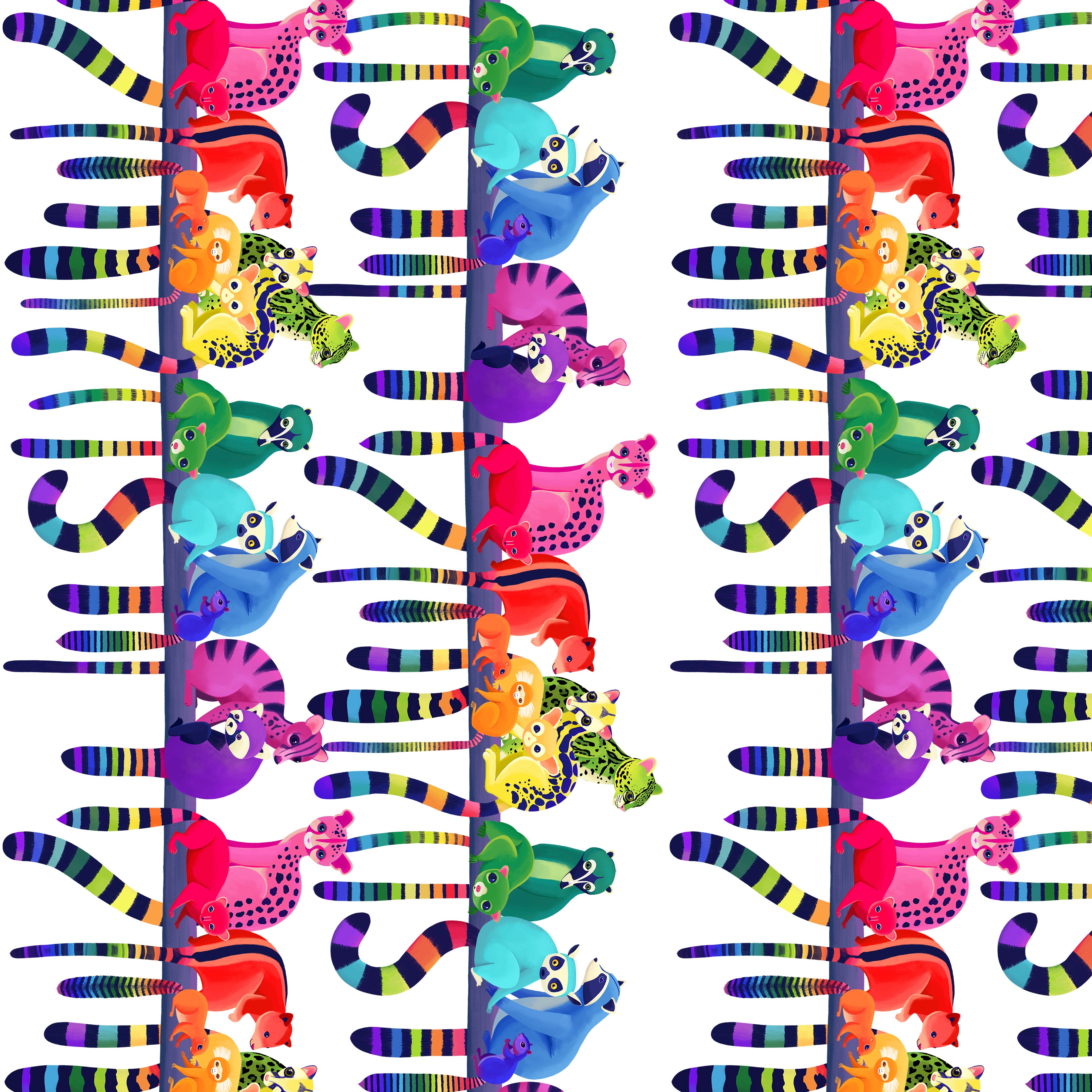 Love in the Wild | Ringtail Love Day - White by Katy Tanis for FreeSpirit | PWKT040.XWHITE