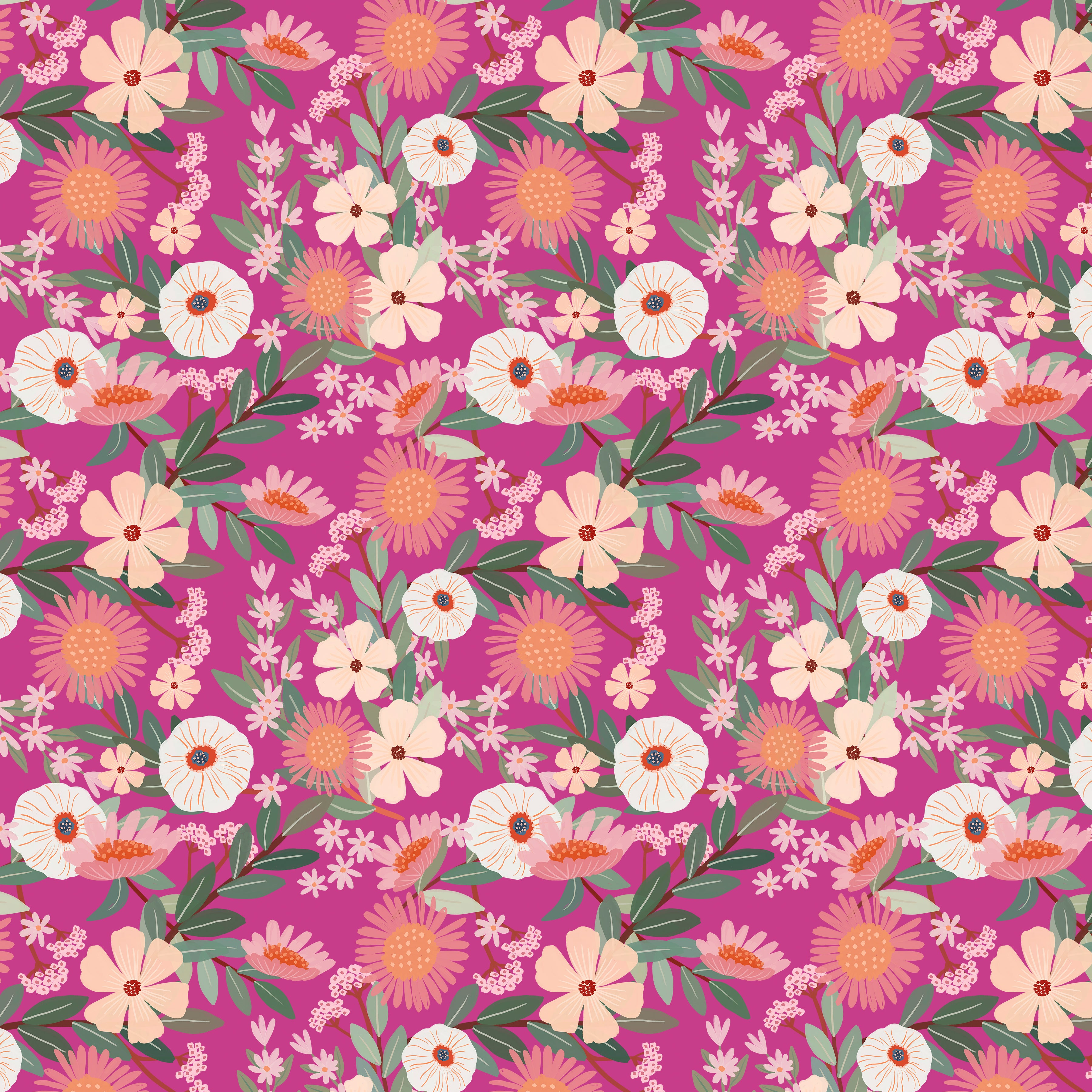 Floral Fiesta | Petal Paradise - Magenta by Mia Charro for FreeSpirit | PWMC098.XMAGENTA