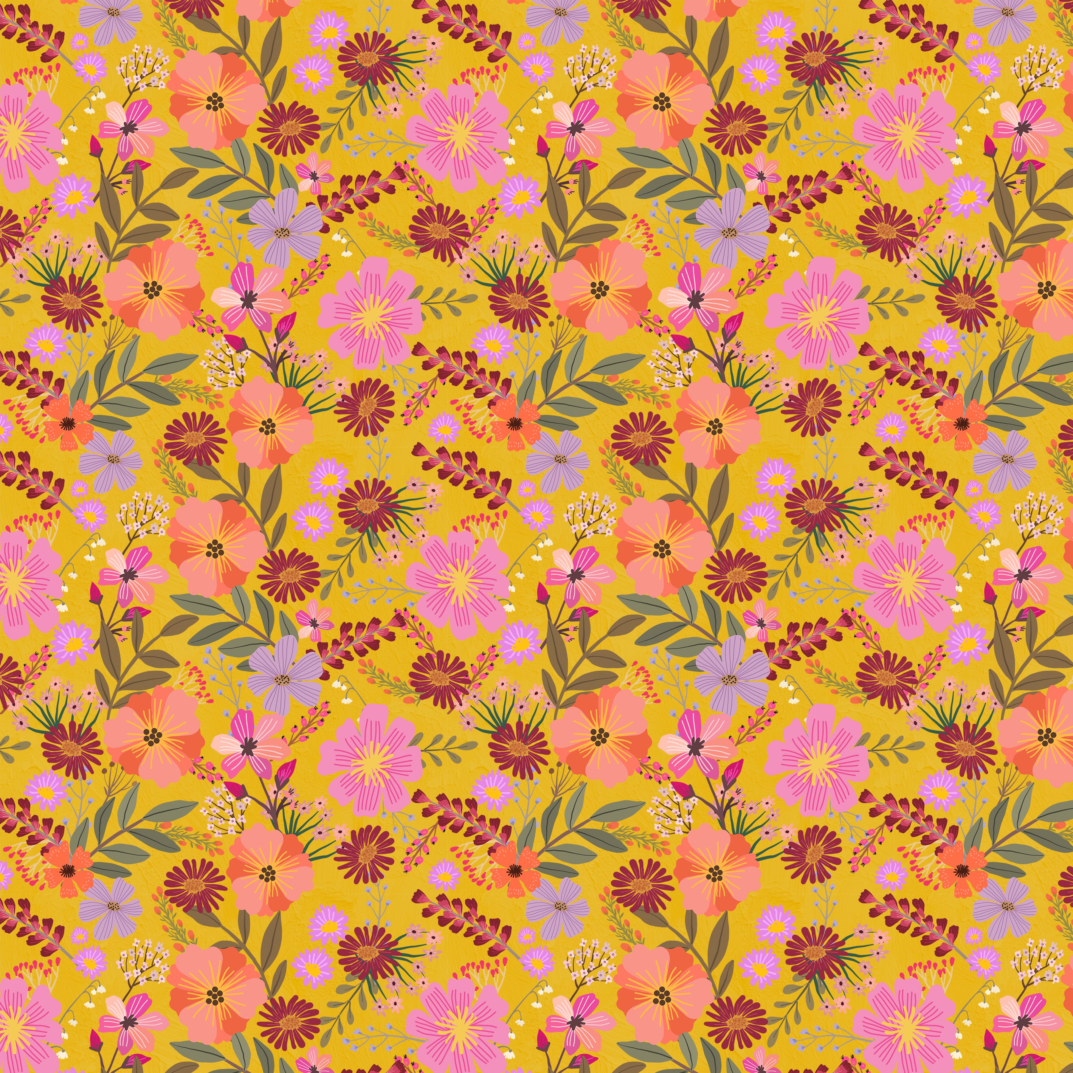 Floral Fiesta | Daisy Delight - Marigold by Mia Charro for FreeSpirit | PWMC100.XMARIGOLD