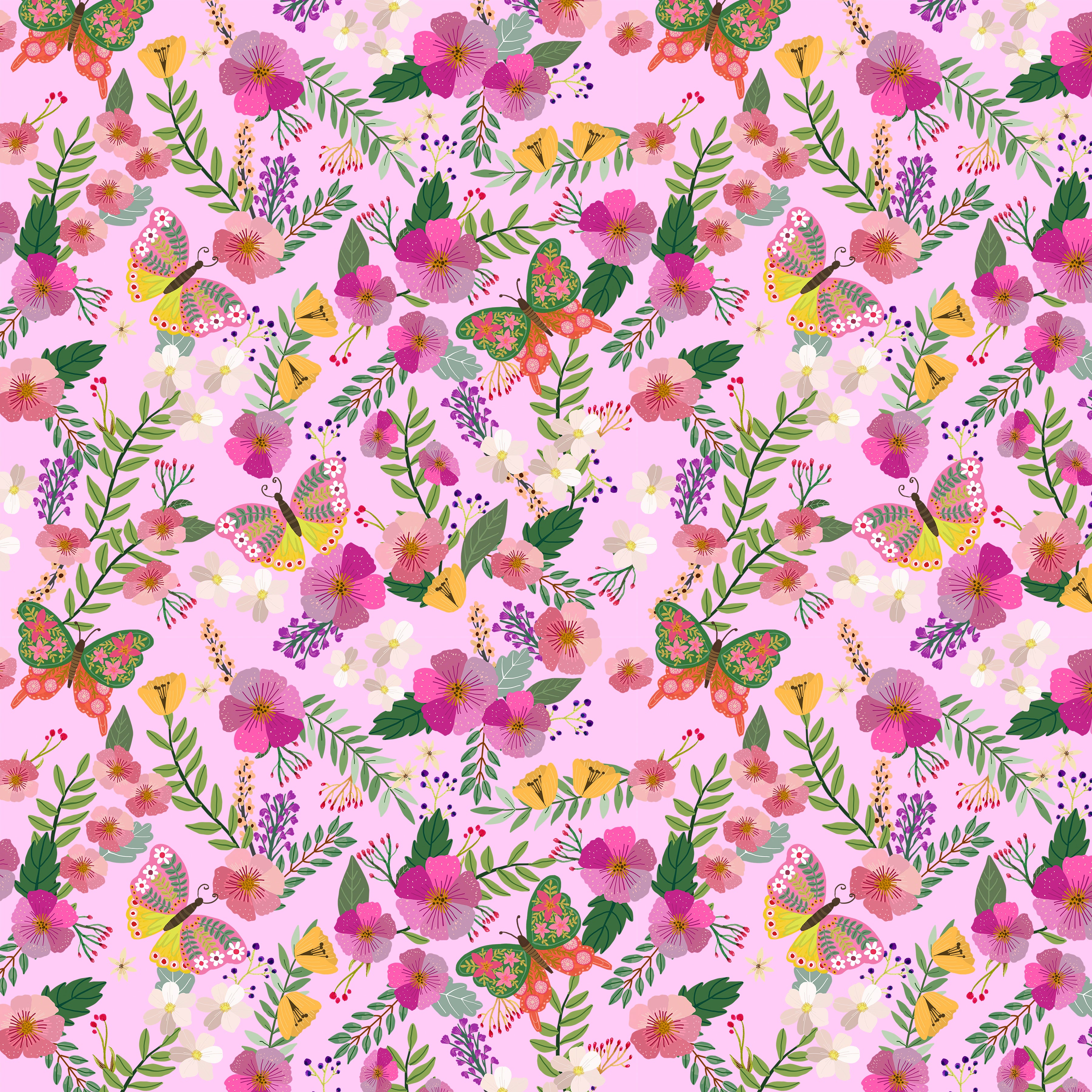 Floral Fiesta | Radiant Blossoms - Pink by Mia Charro for FreeSpirit | PWMC105.XPINK