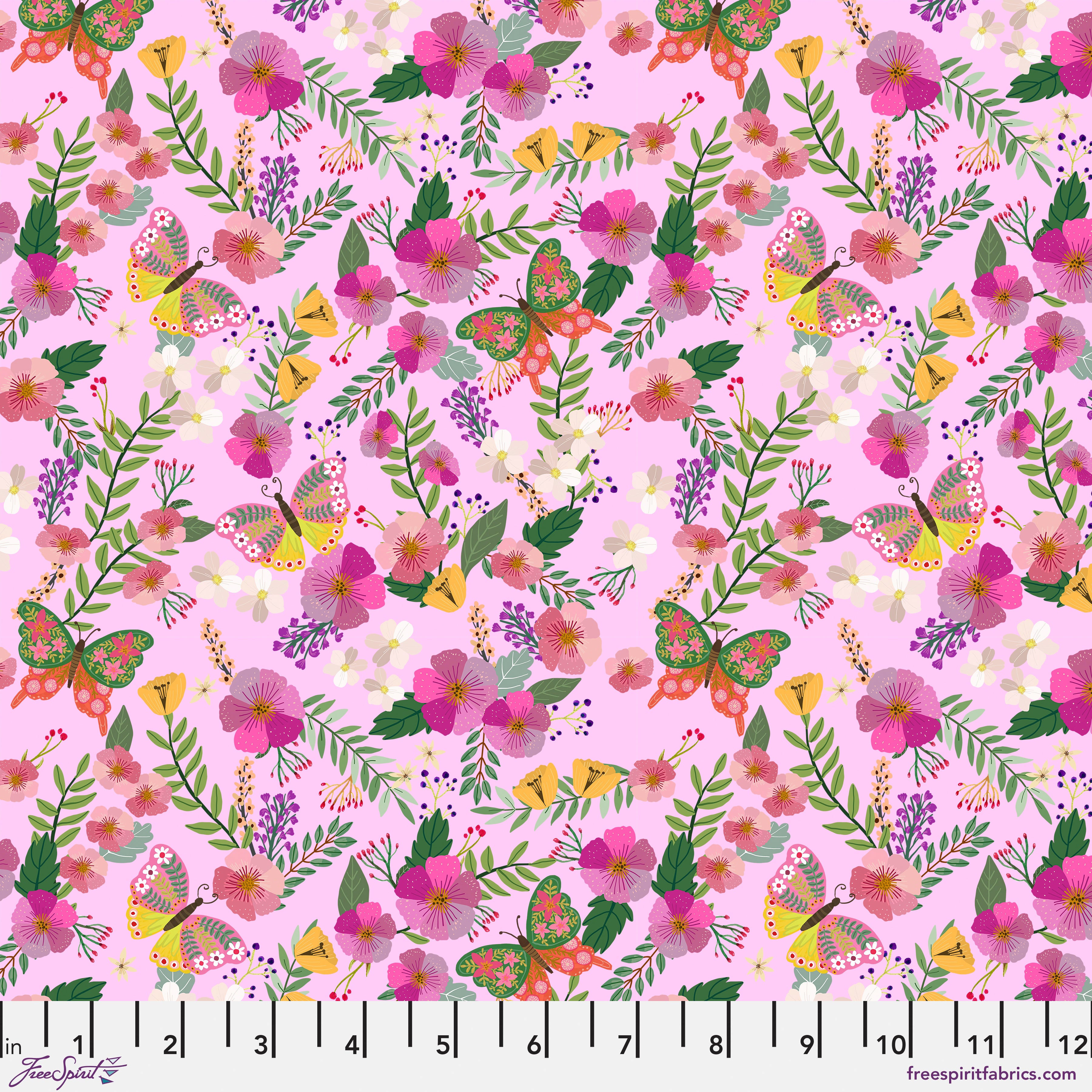 Floral Fiesta | Radiant Blossoms - Pink by Mia Charro for FreeSpirit | PWMC105.XPINK