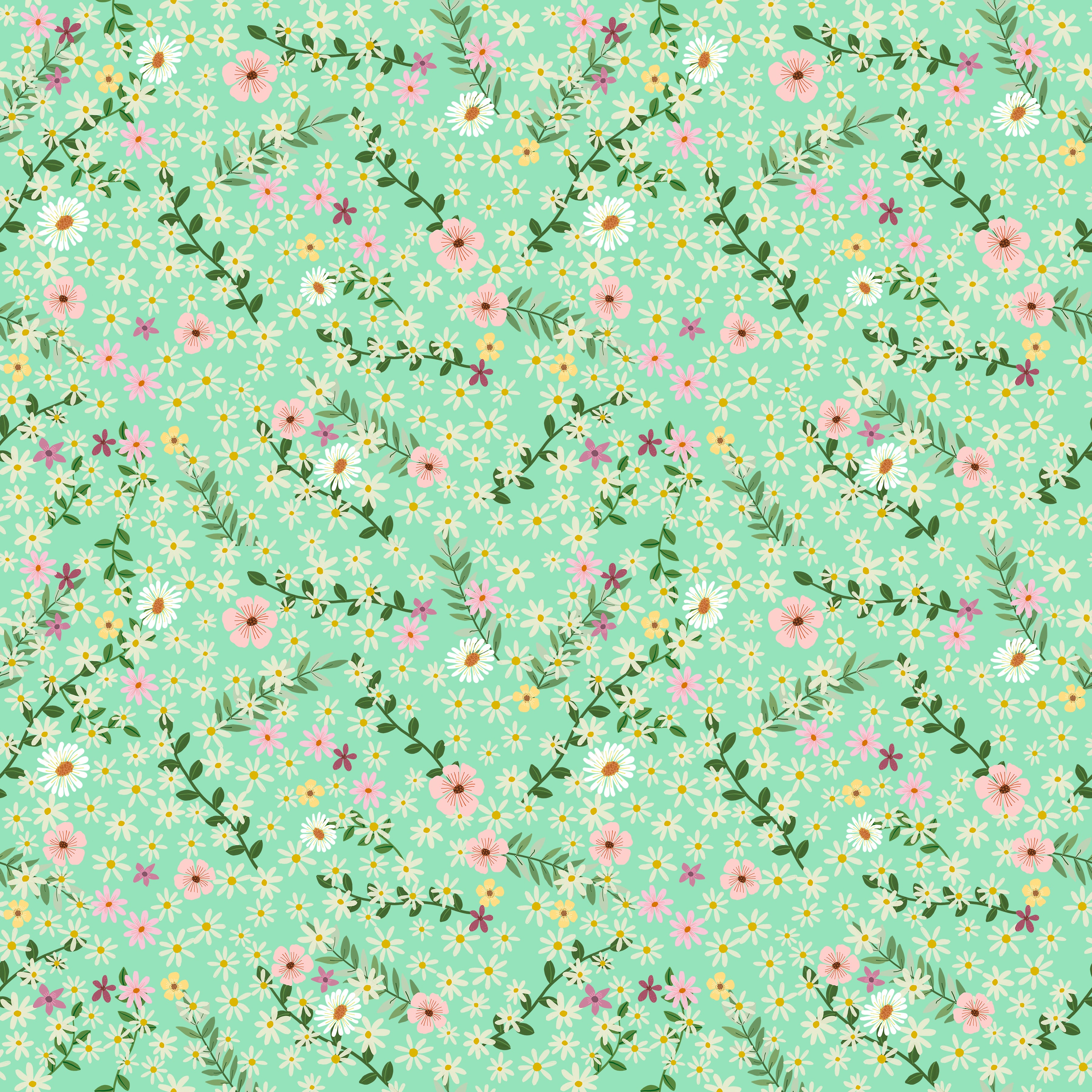 Floral Fiesta | Happy Petals - Mint by Mia Charro for FreeSpirit | PWMC106.XMINT
