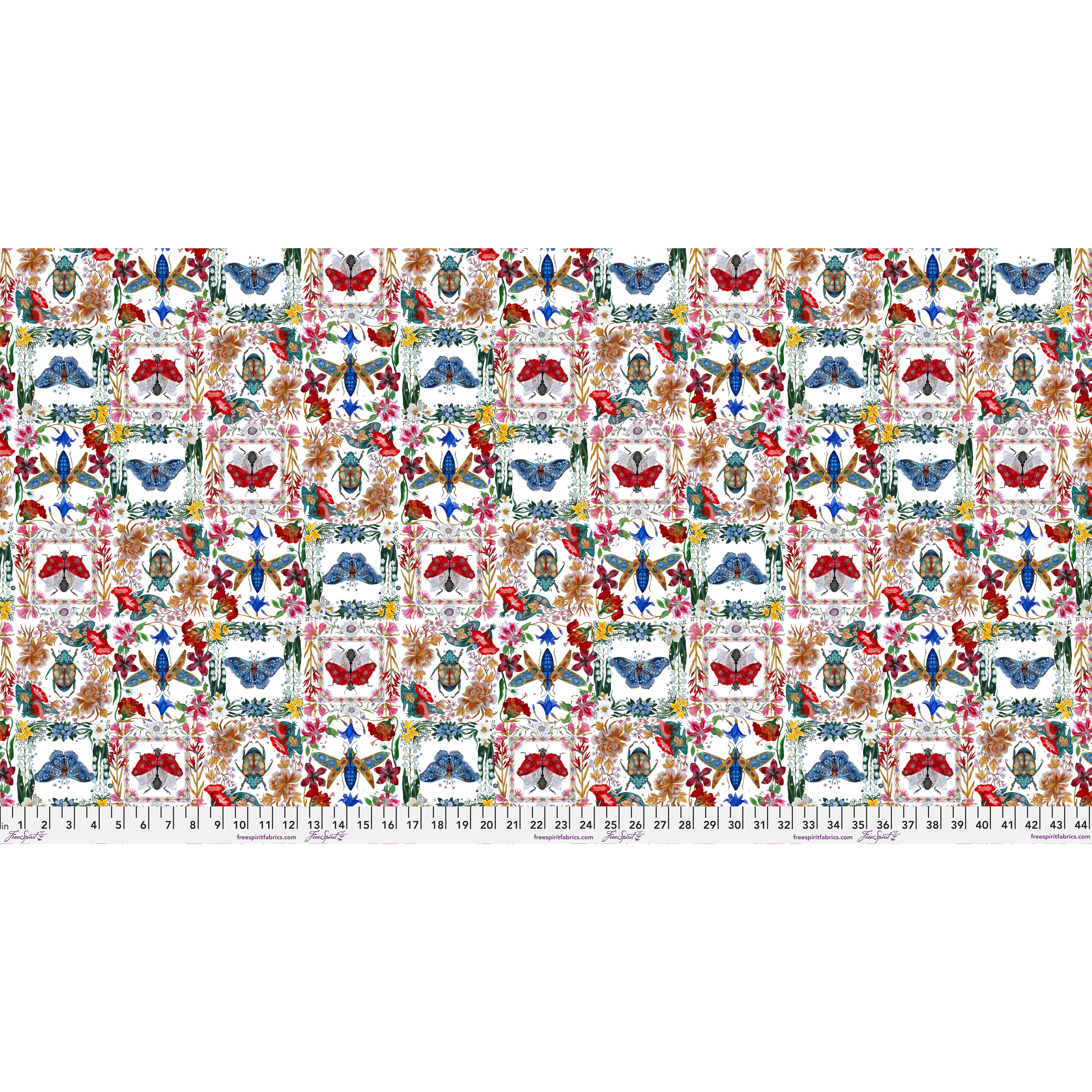 Nocturnal Creatures | Moths & Beetles - White by Maria Matos for FreeSpirit Fabrics | PWMM008.WHITE