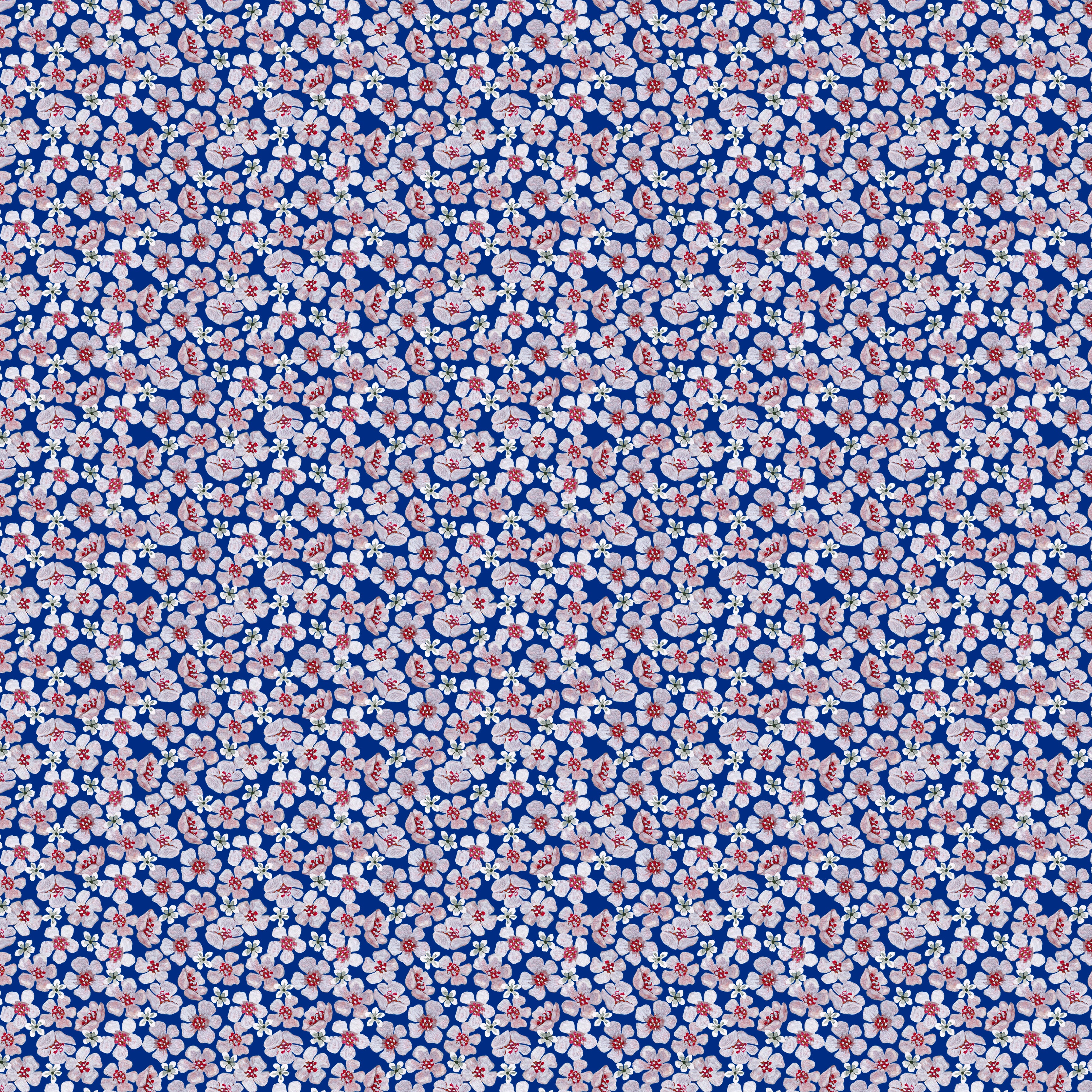 Nocturnal Creatures | Cherry Blossoms - Blue by Maria Matos for FreeSpirit Fabrics | PWMM012.BLUE